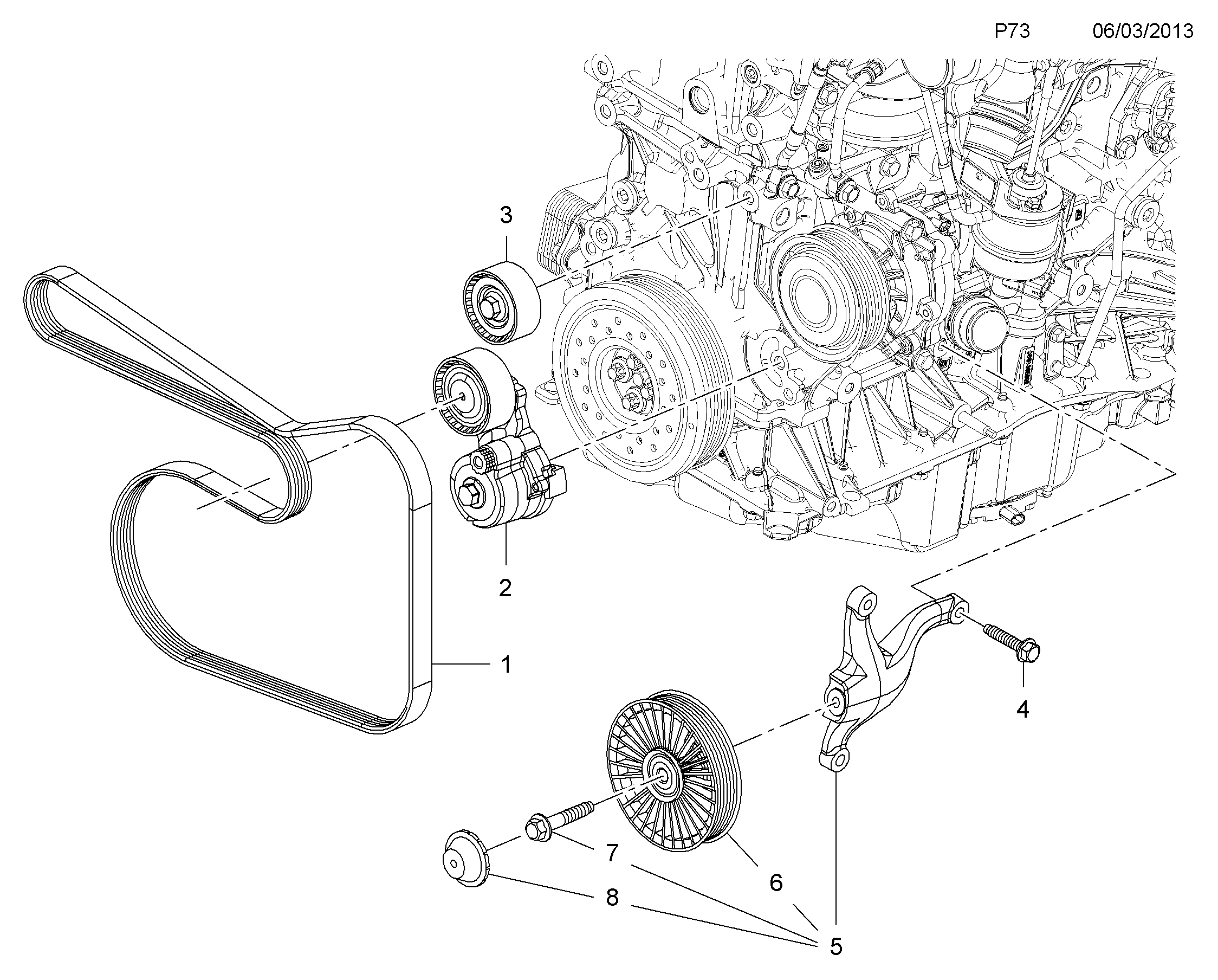 Vauxhall 1340050 - Klinasti rebrasti kaiš parts5.com