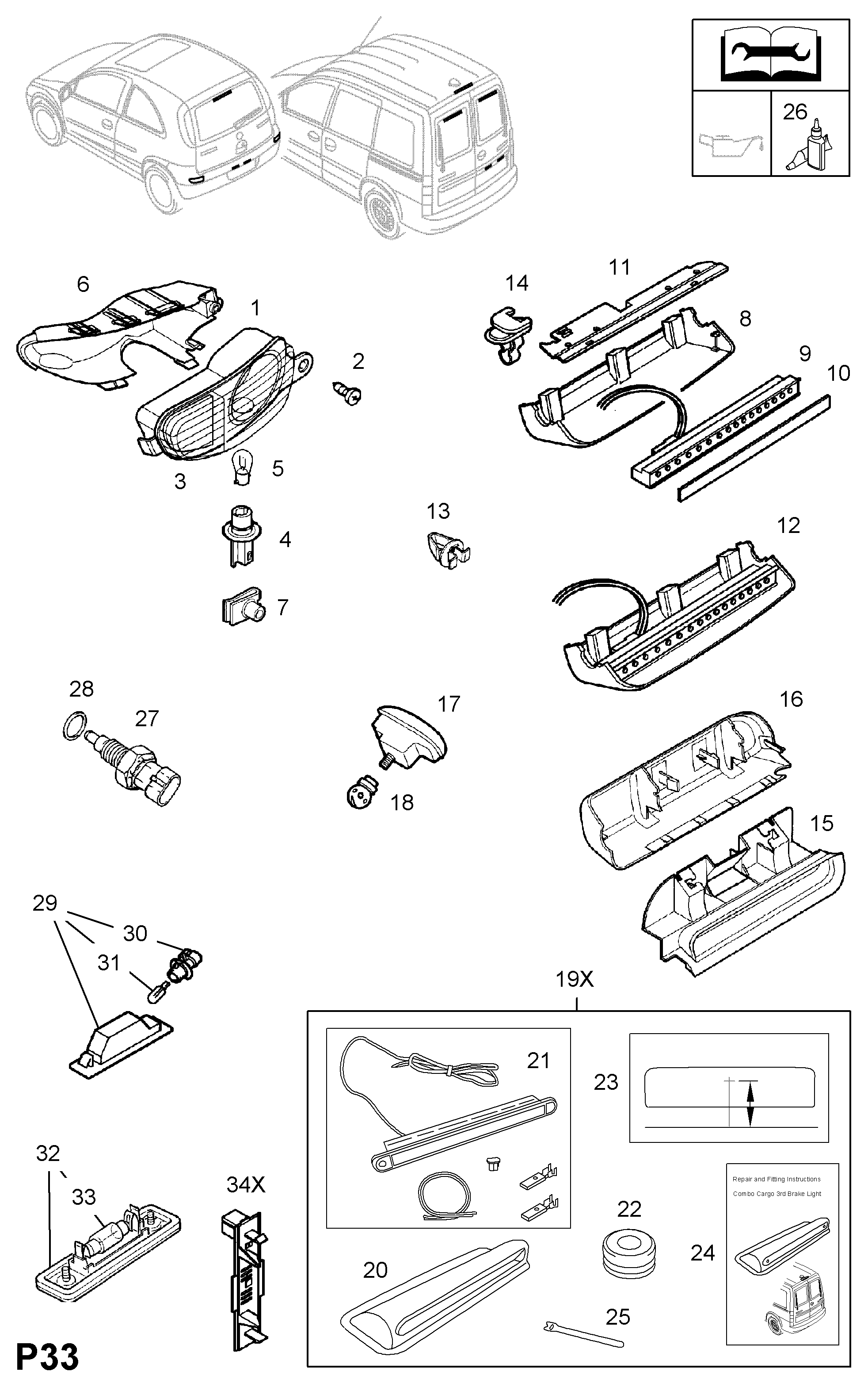 Opel 20 98 201 - Zarnica, osvetlitev instrumentov parts5.com