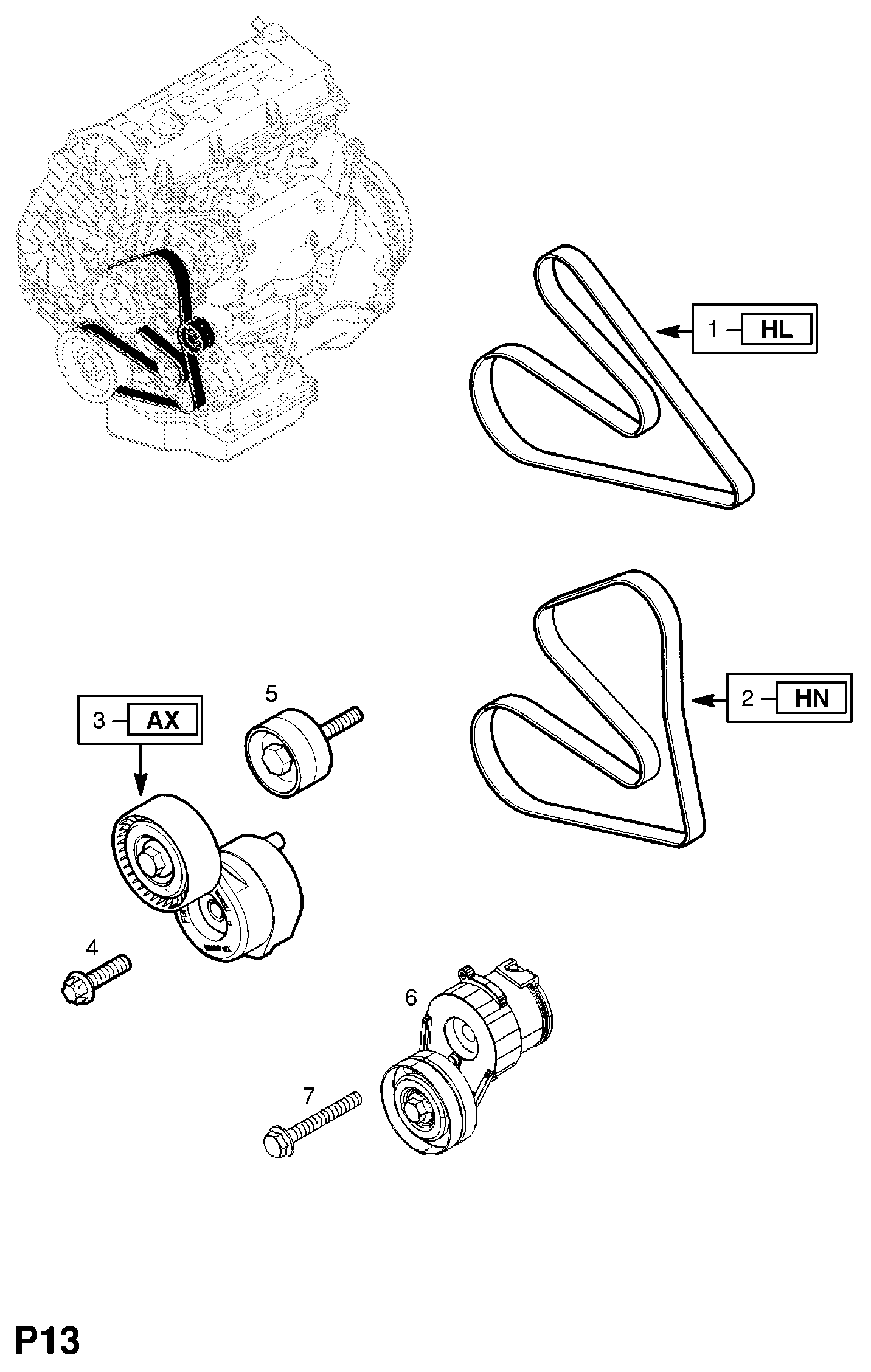 Vauxhall 6340554 - Szíjtárcsa / vezetőgörgő, hosszbordás szíj parts5.com