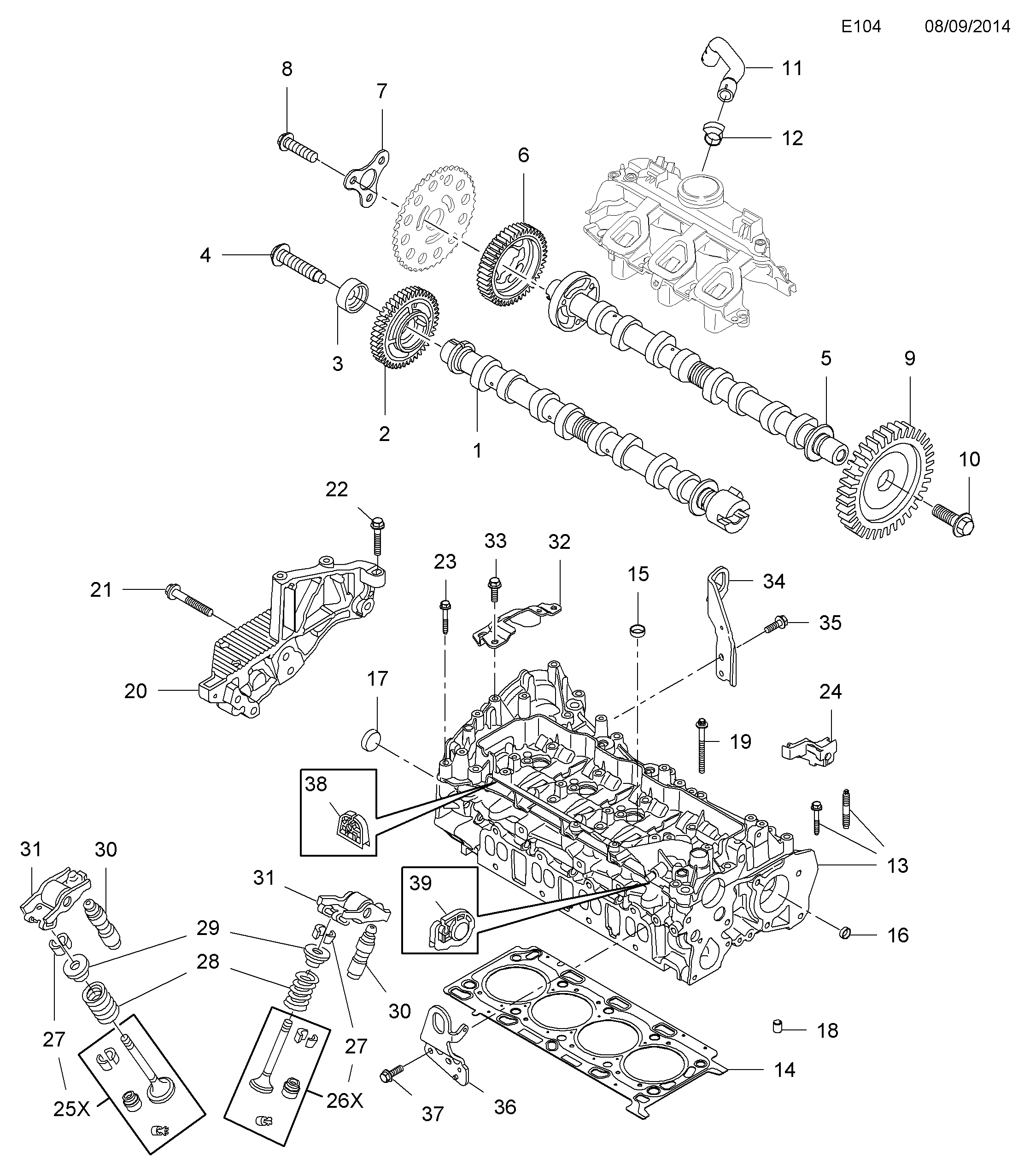 Vauxhall 95 524 192 - Garnitura, chiulasa parts5.com