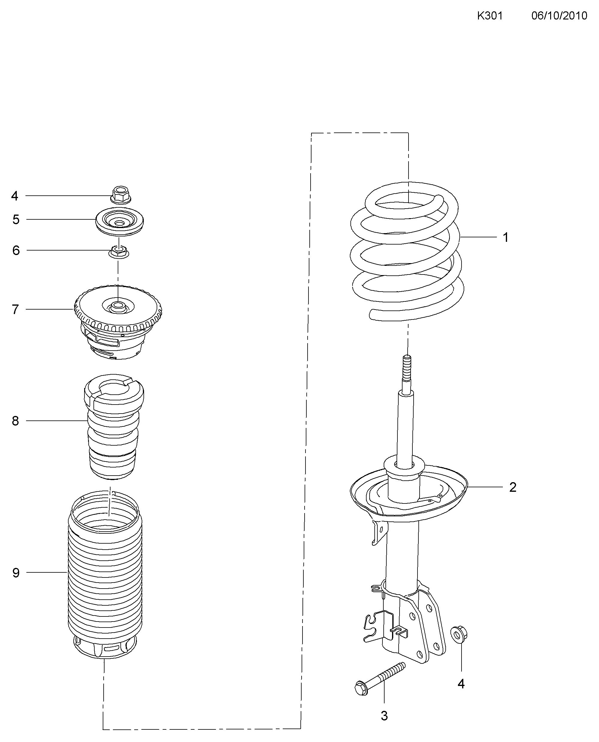 Opel 4419 286 - Granični odbojnik, ovjes parts5.com