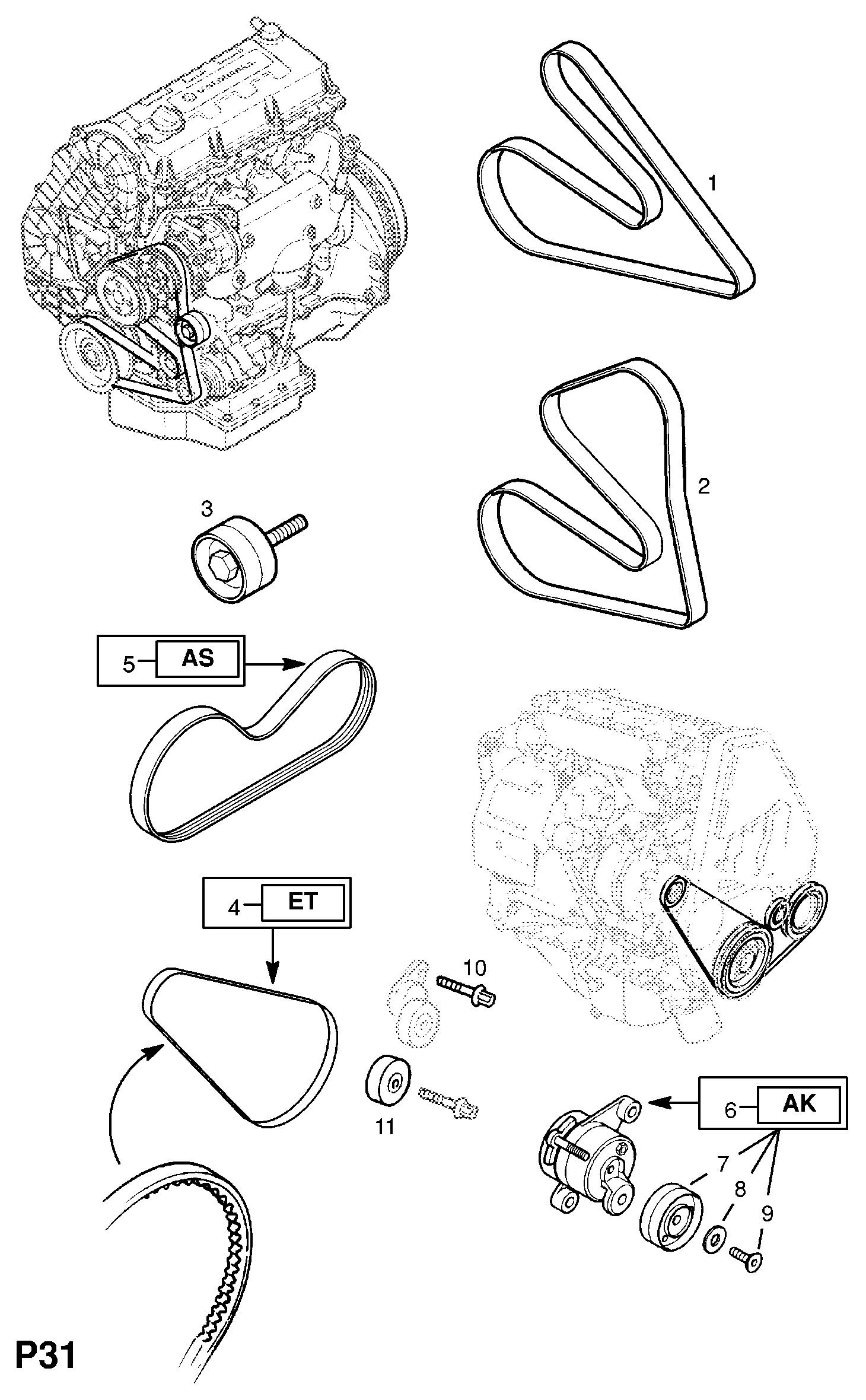 Vauxhall 1854421 - Rola ghidare / conducere, curea transmisie parts5.com