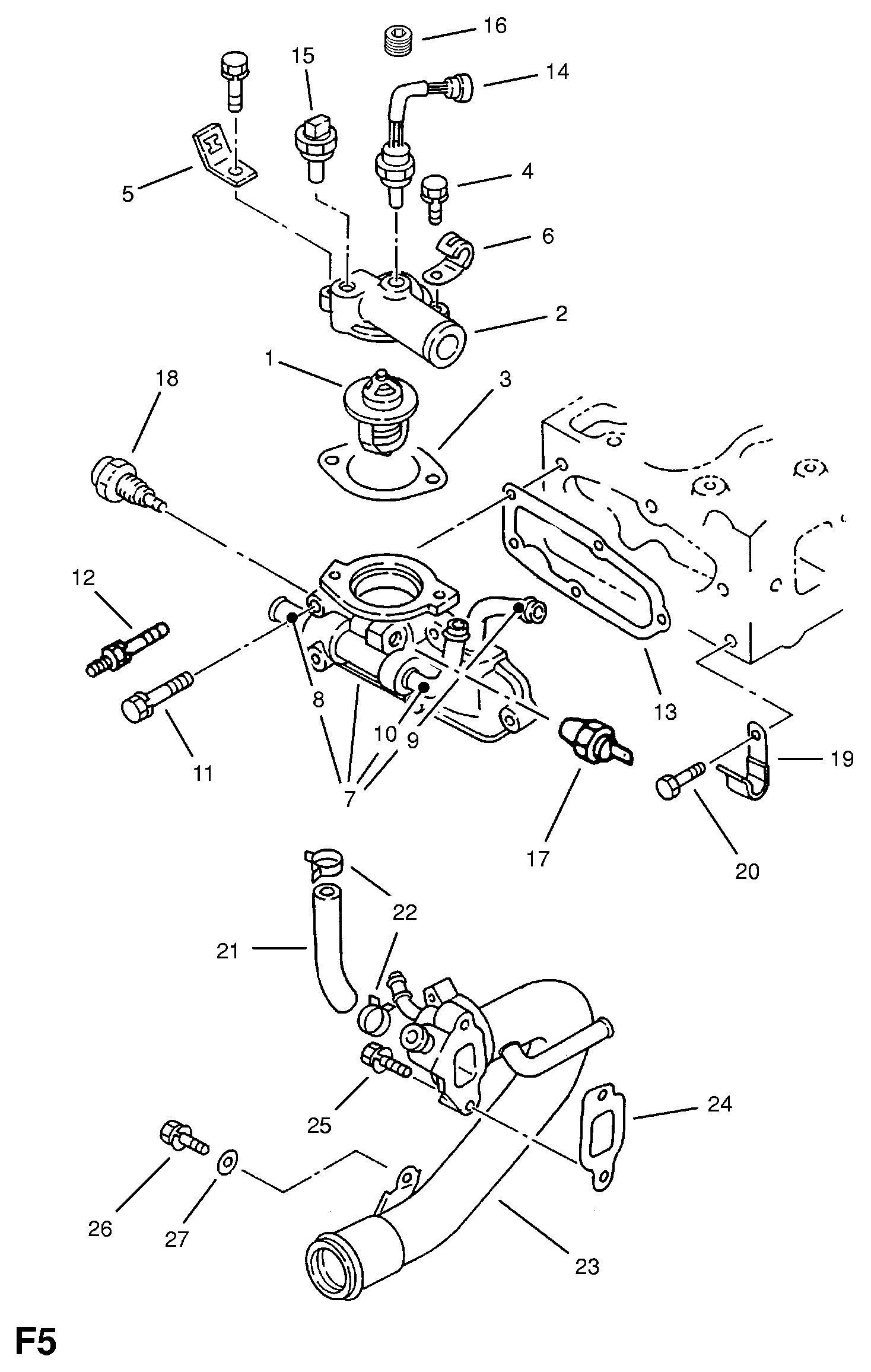 Vauxhall 1338066 - Termostat, chladivo parts5.com