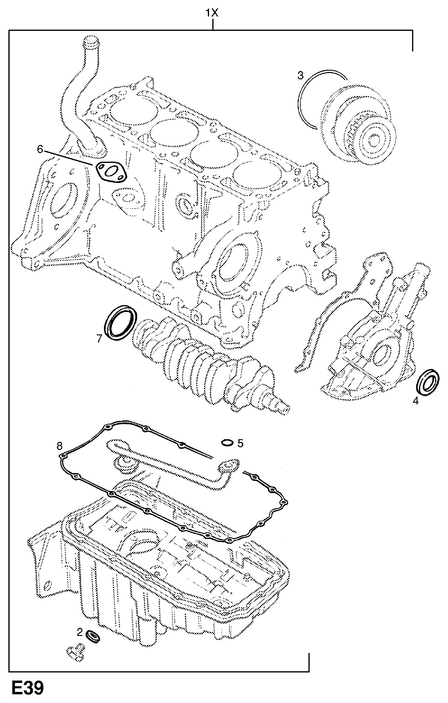 Bedford 614830 - Tesniaci krúżok kľukového hriadeľa parts5.com