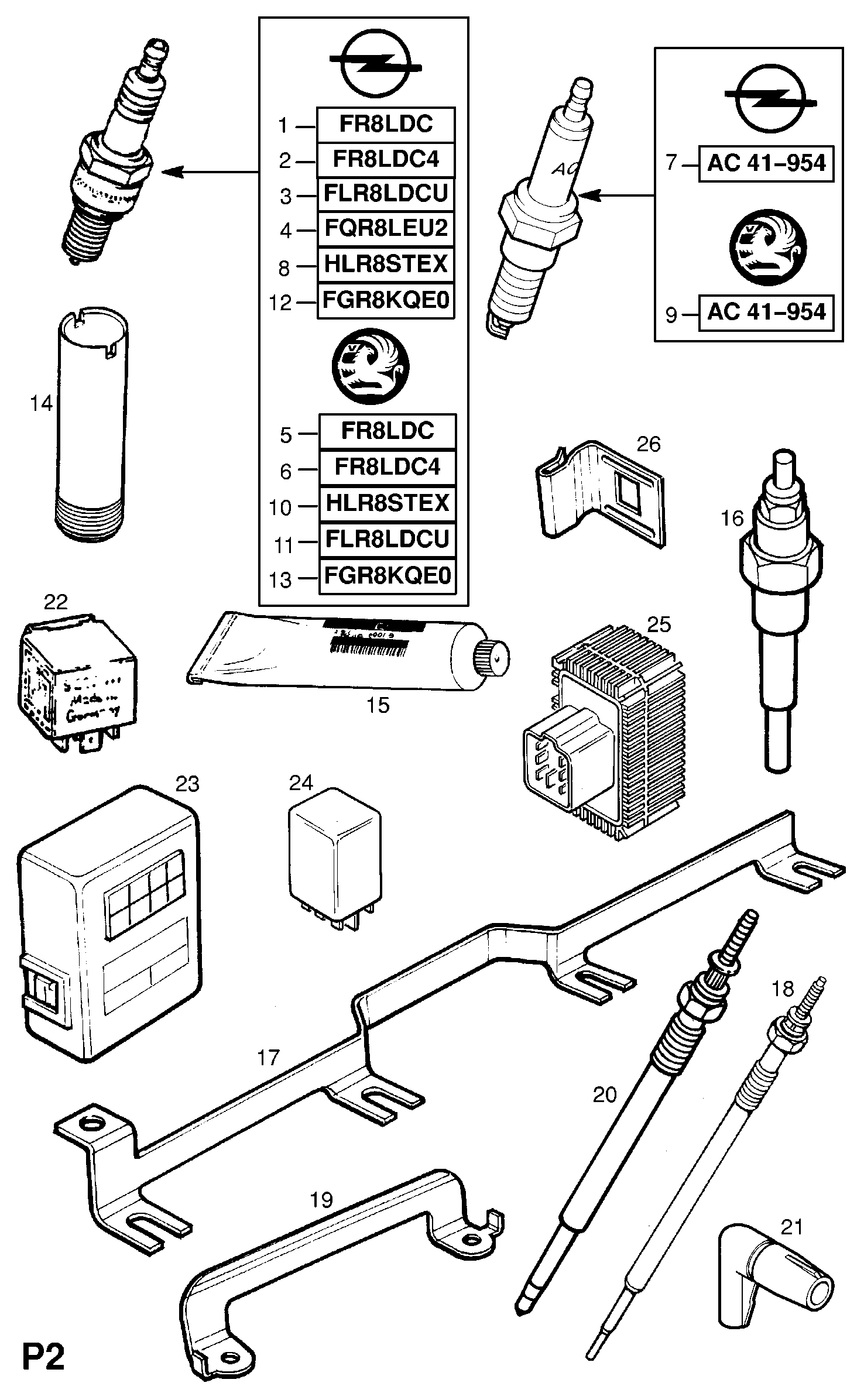 Opel 12 14 012 - Spark Plug parts5.com