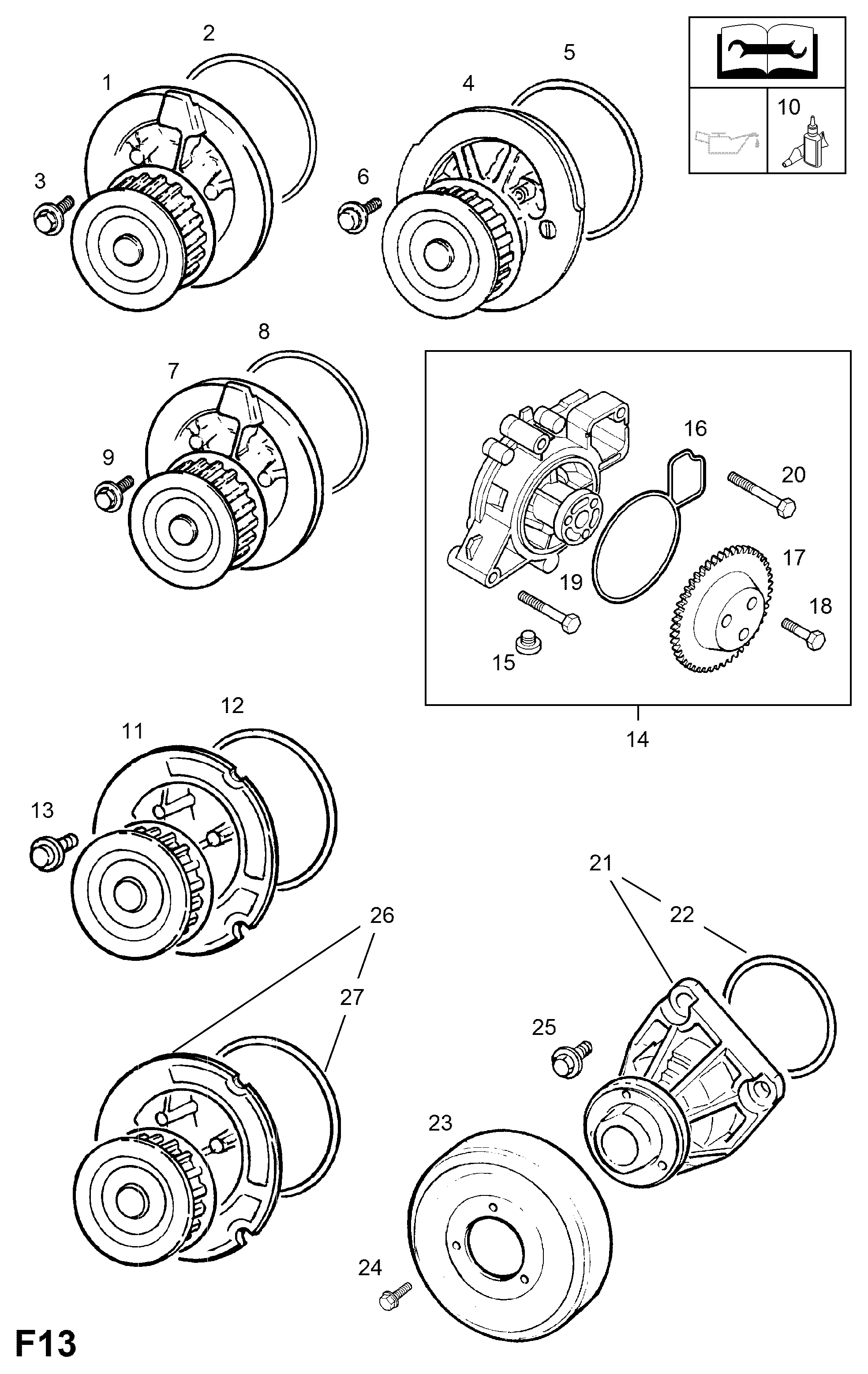 Opel 13 34 135 - Pompa apa parts5.com