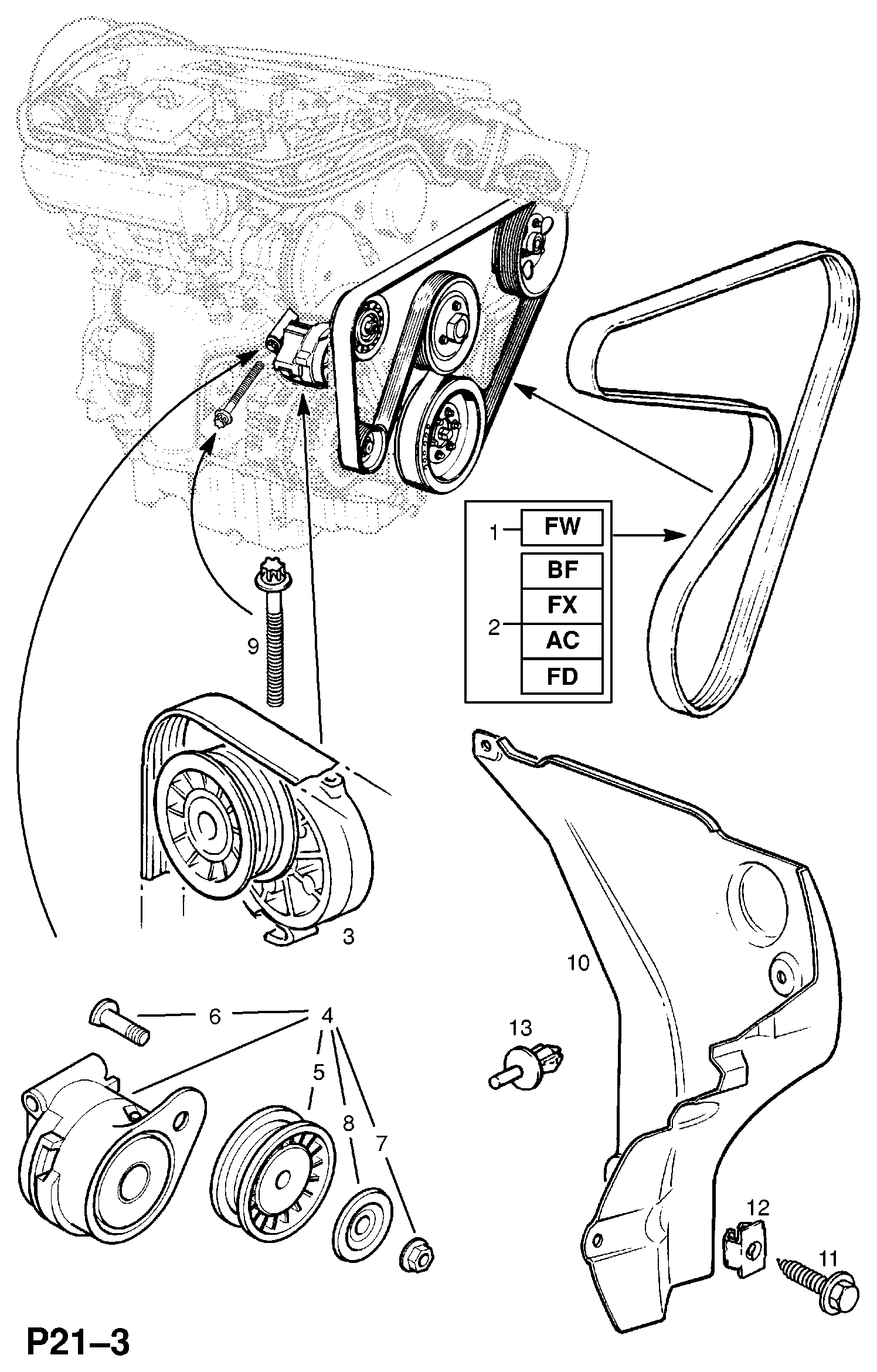 Opel 13 40 614 - Ιμάντας poly-V parts5.com