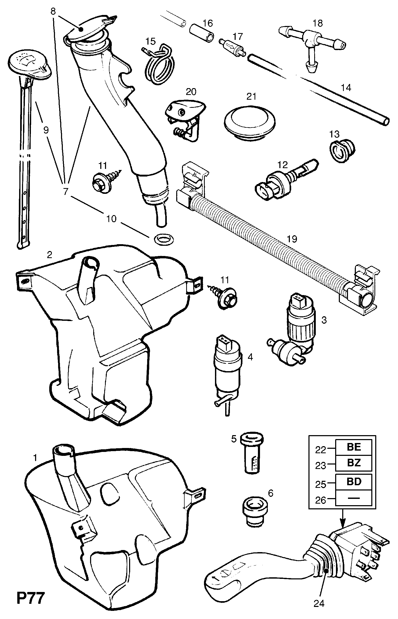 Opel 1450172 - Water Pump, window cleaning parts5.com