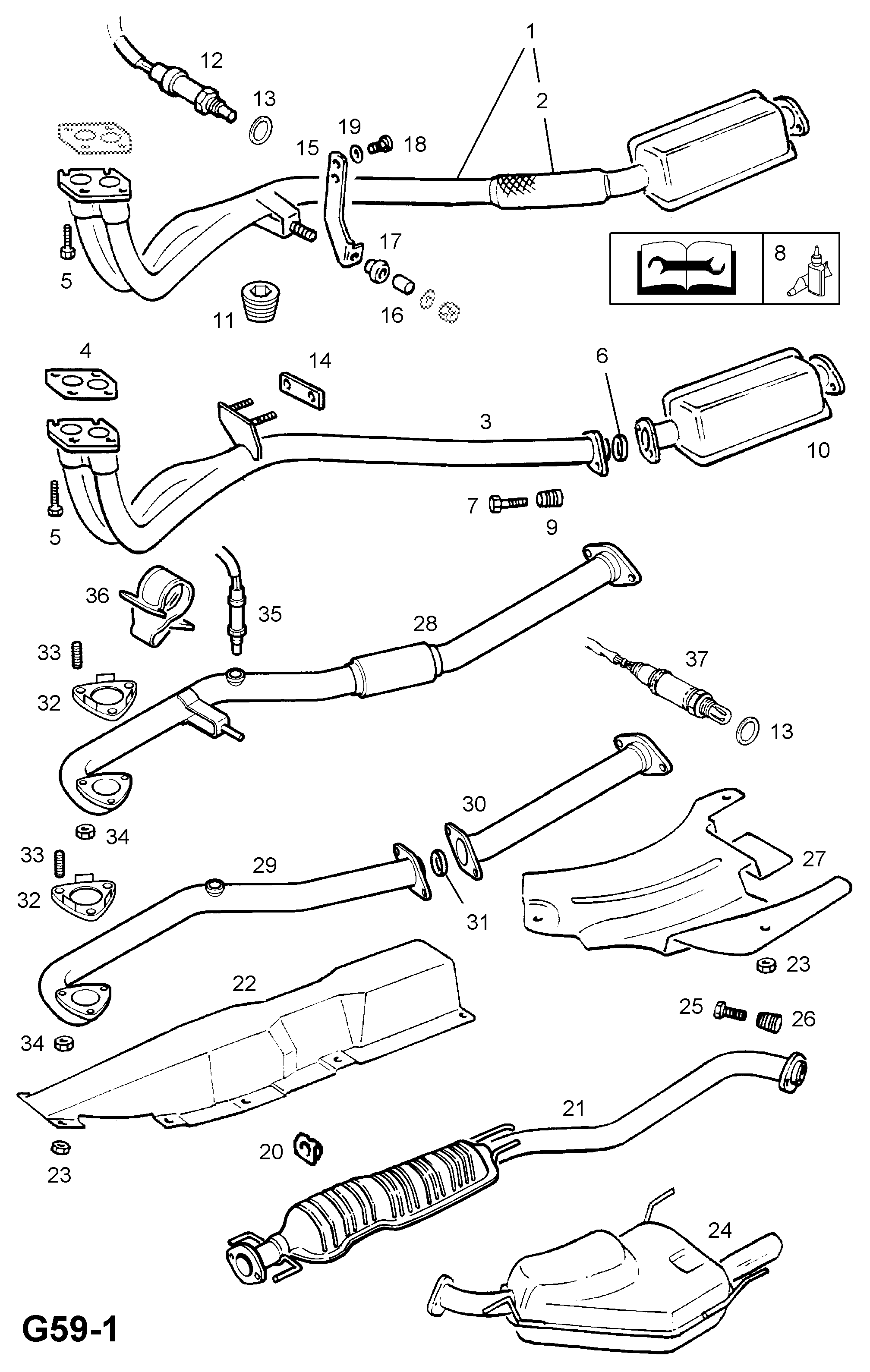 Opel 8 54 937 - Gasket, exhaust pipe parts5.com