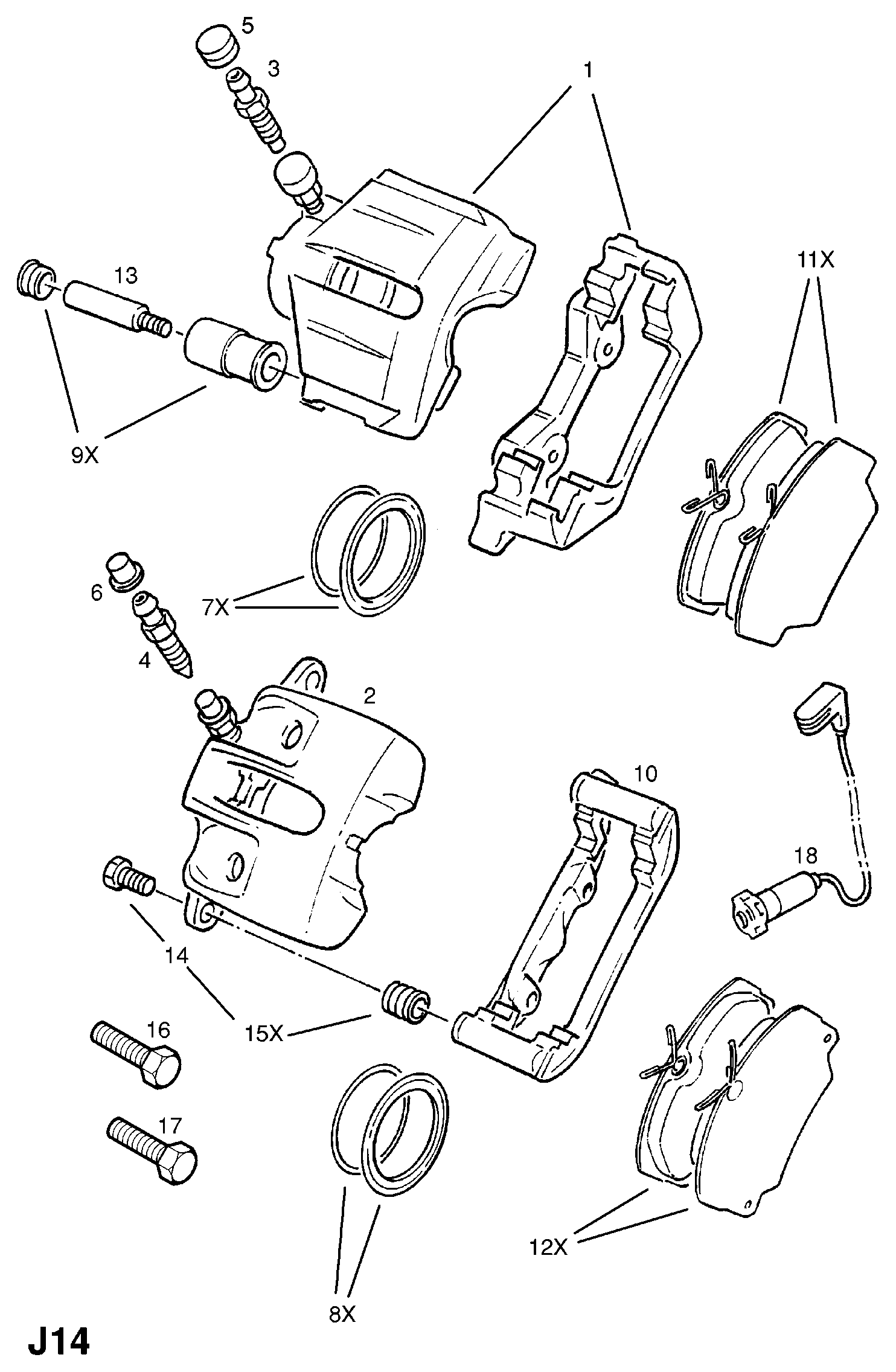 Opel 1605782 - Тормозные колодки, дисковые, комплект parts5.com