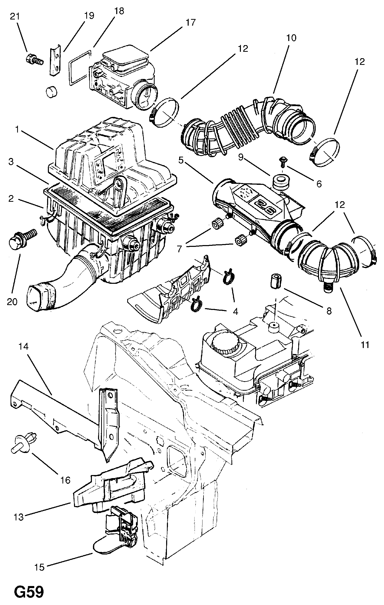 Opel 834286 - Filtro de aire parts5.com