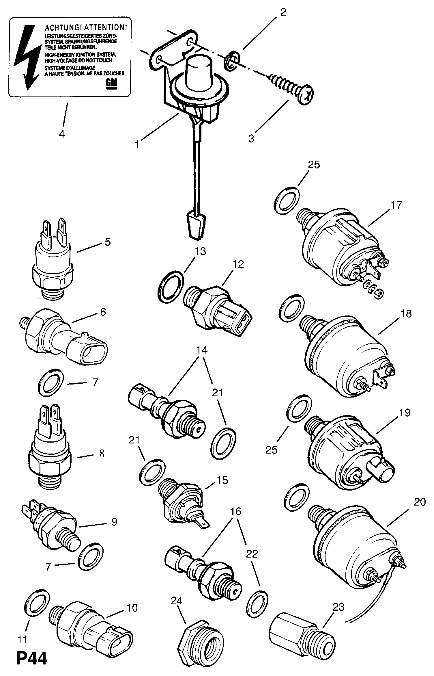 Opel 12 52 562 - Snímač, tlak oleje parts5.com