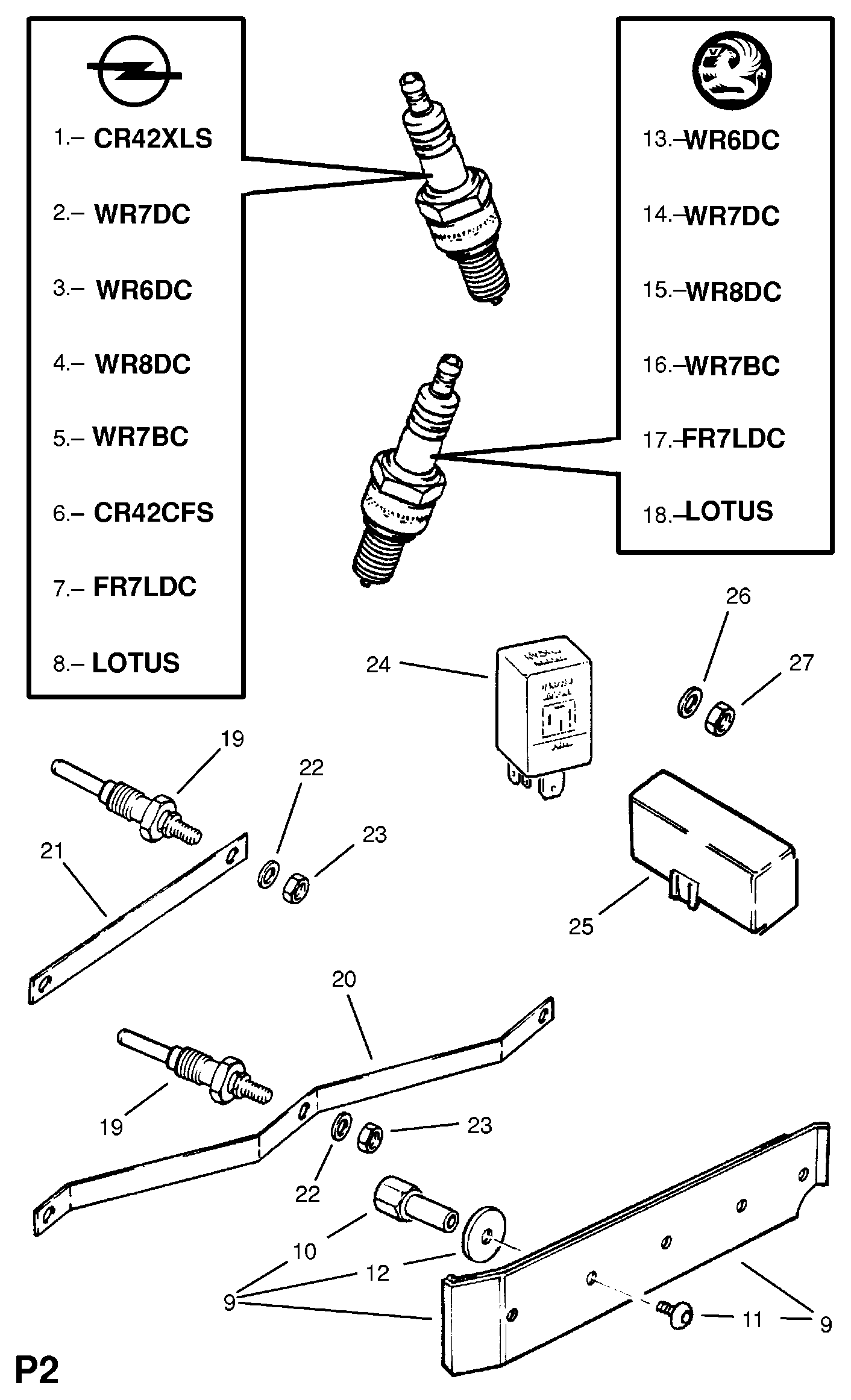 Opel 12 14 003 - Запалителна свещ parts5.com