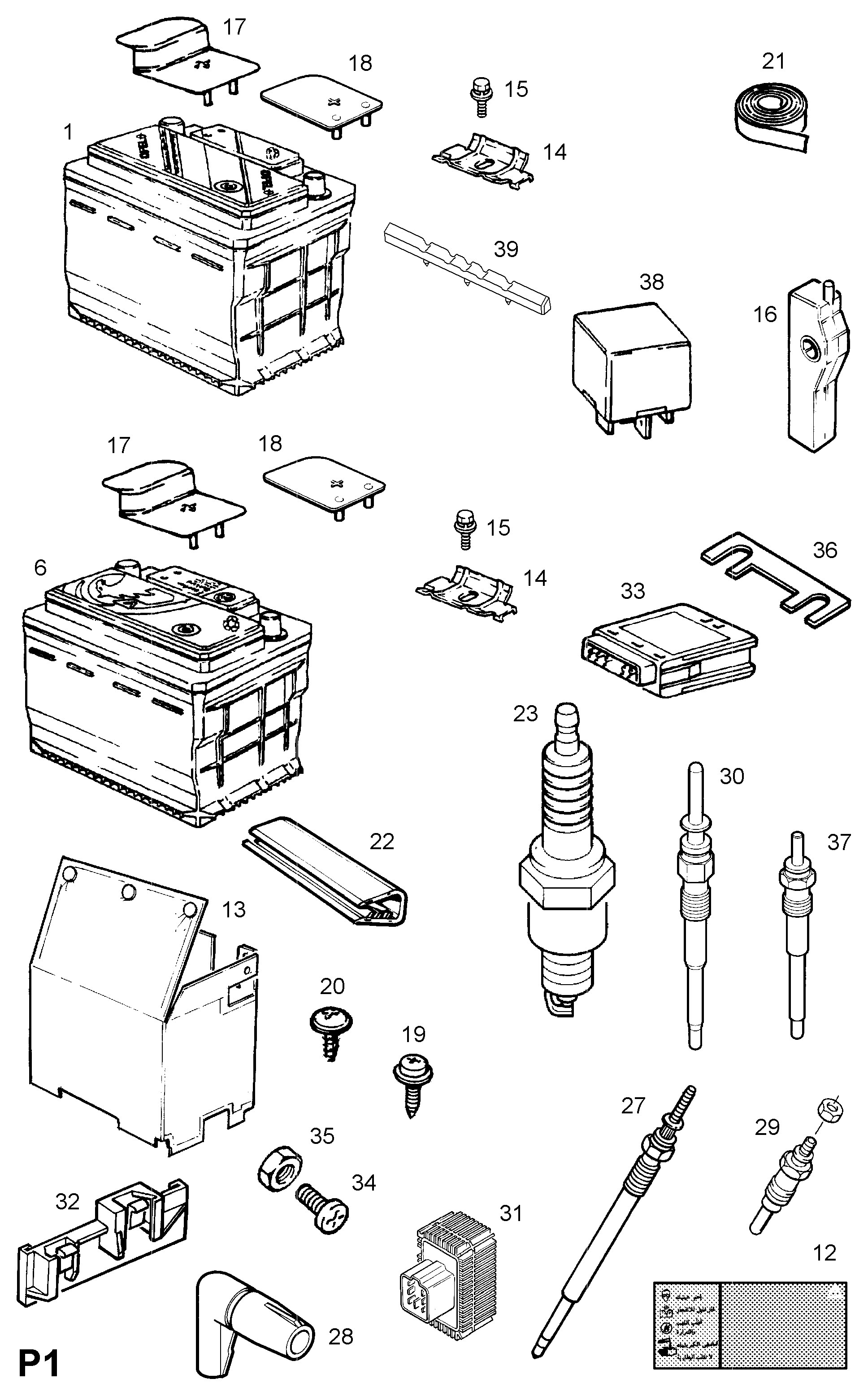 Opel 12 14 318 - Свеча накаливания parts5.com