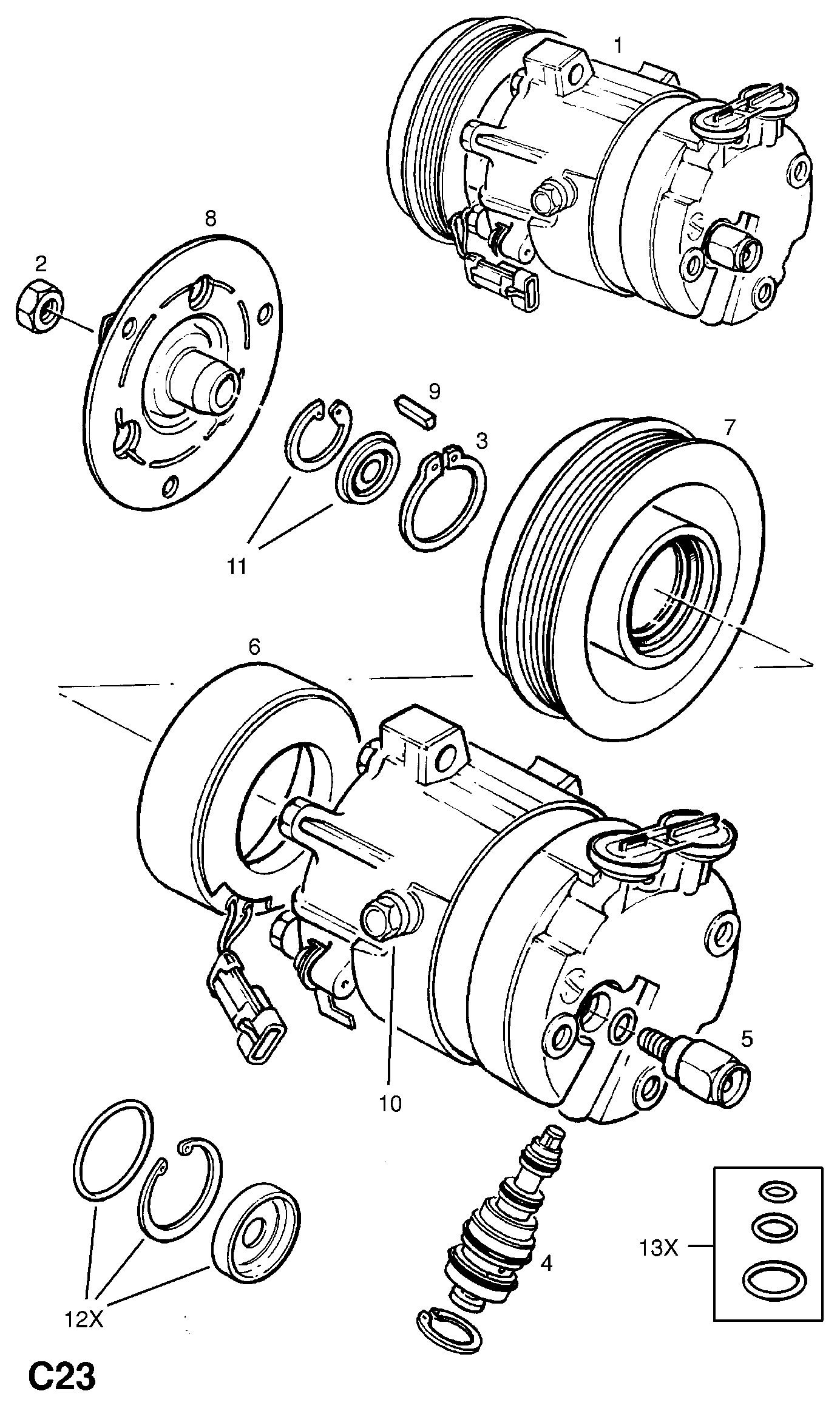 Cadillac 1854 043 - Compressor, air conditioning parts5.com