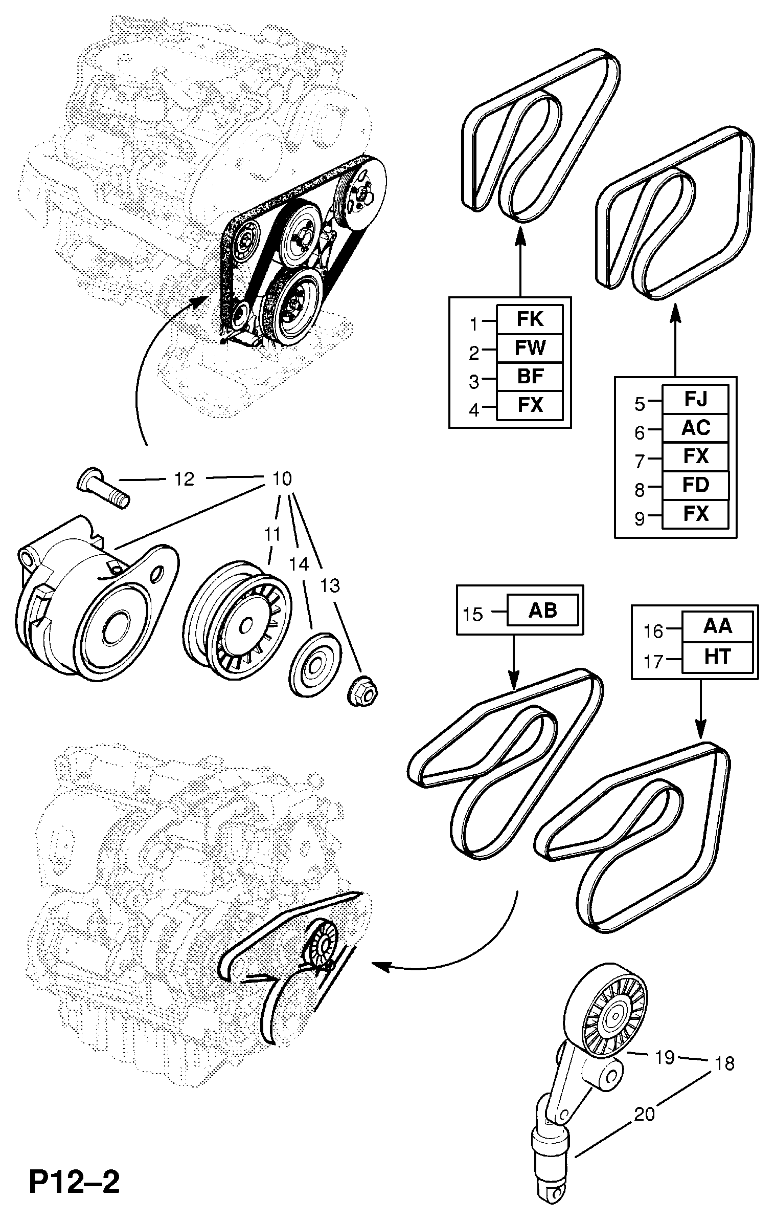 Vauxhall 13 40 512 - Τροχαλία παρέκκλισης, ιμάντας poly-V parts5.com