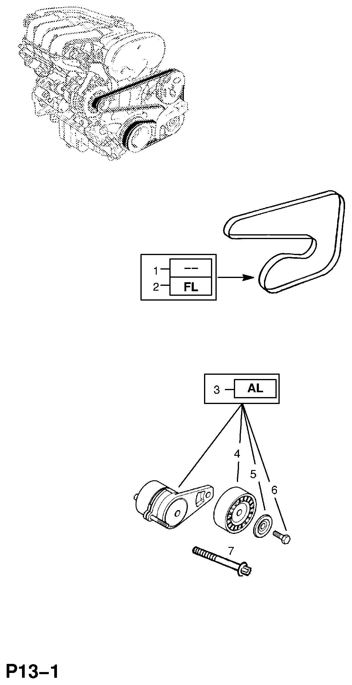 Opel 1340 514 - Rola ghidare / conducere, curea transmisie parts5.com