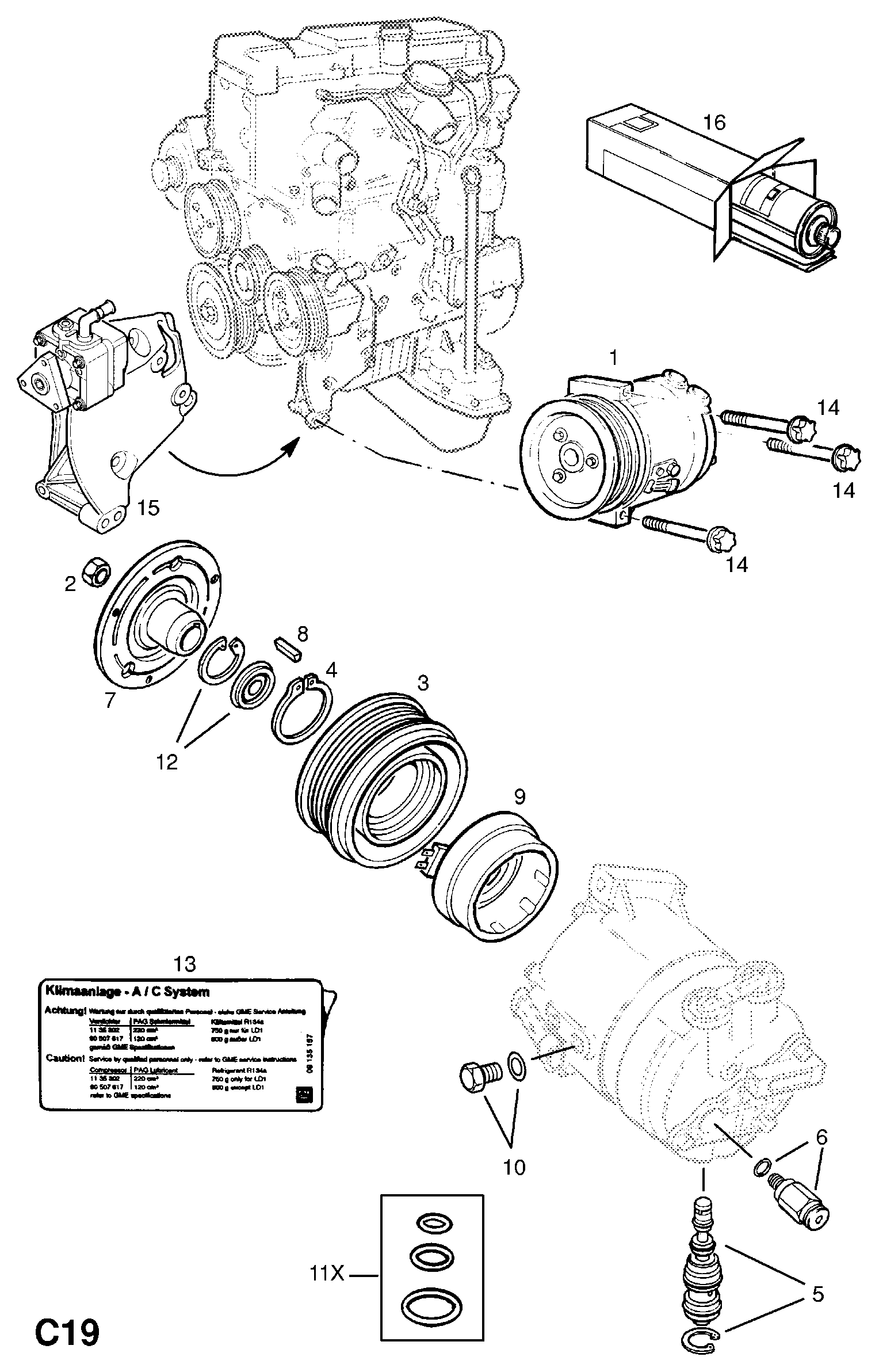 Opel 18 54 091 - Kompresor, klima-uređaj parts5.com