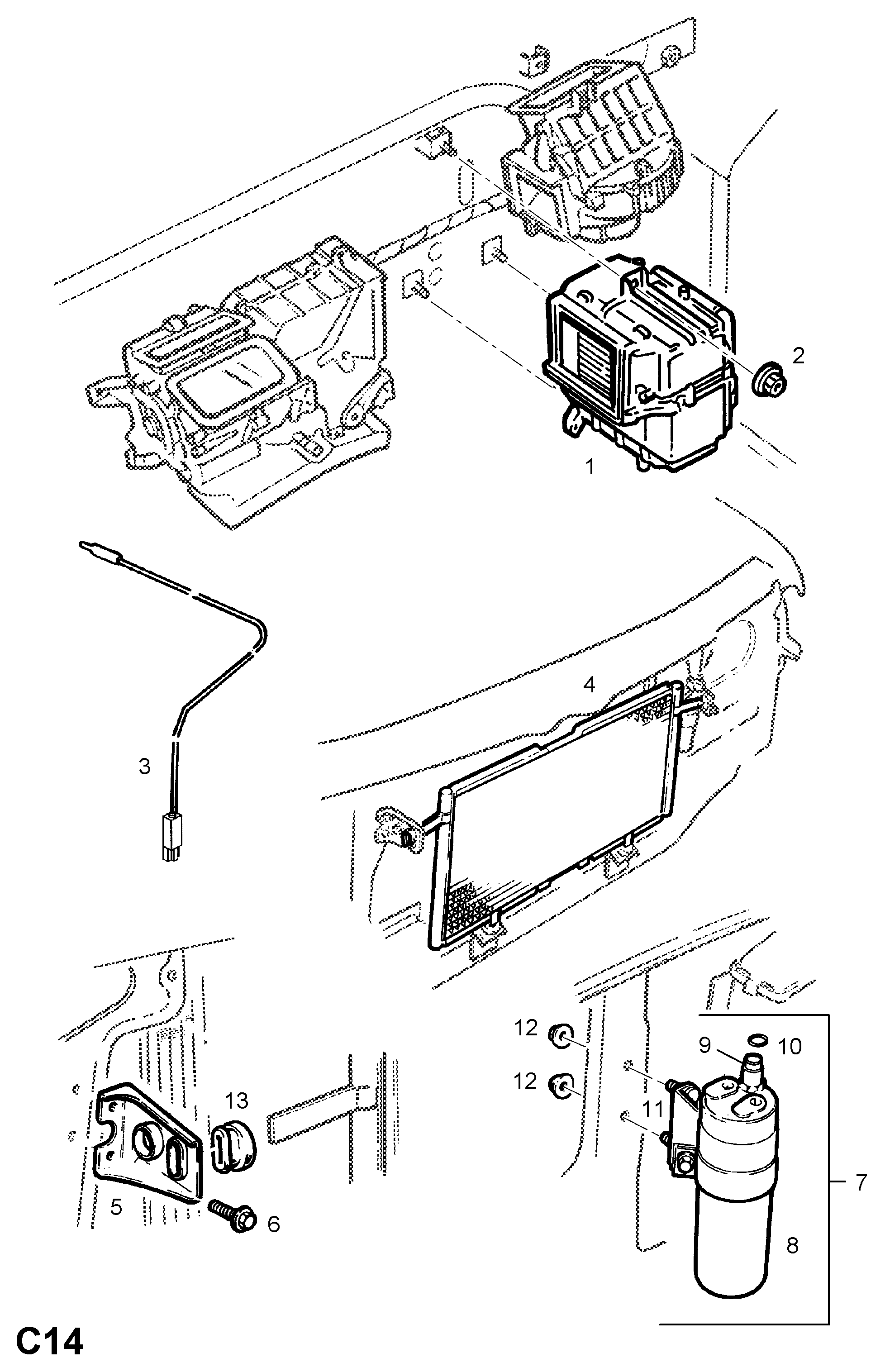 OM 1850031 - Condenser, air conditioning parts5.com