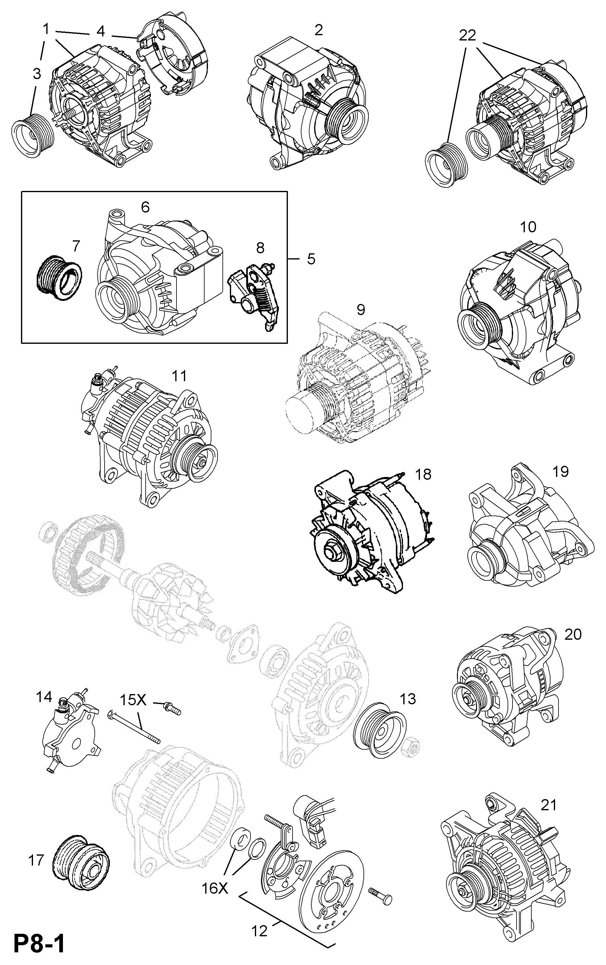 Opel 62 04 155 - Генератор parts5.com