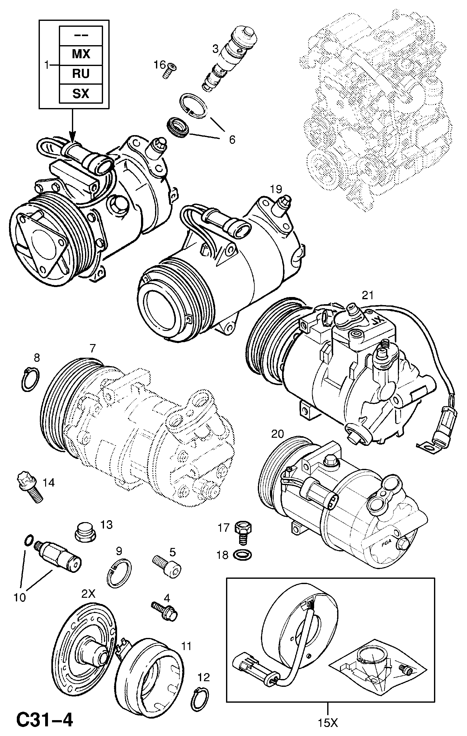 Opel 68 54 001 - Compressor, air conditioning parts5.com