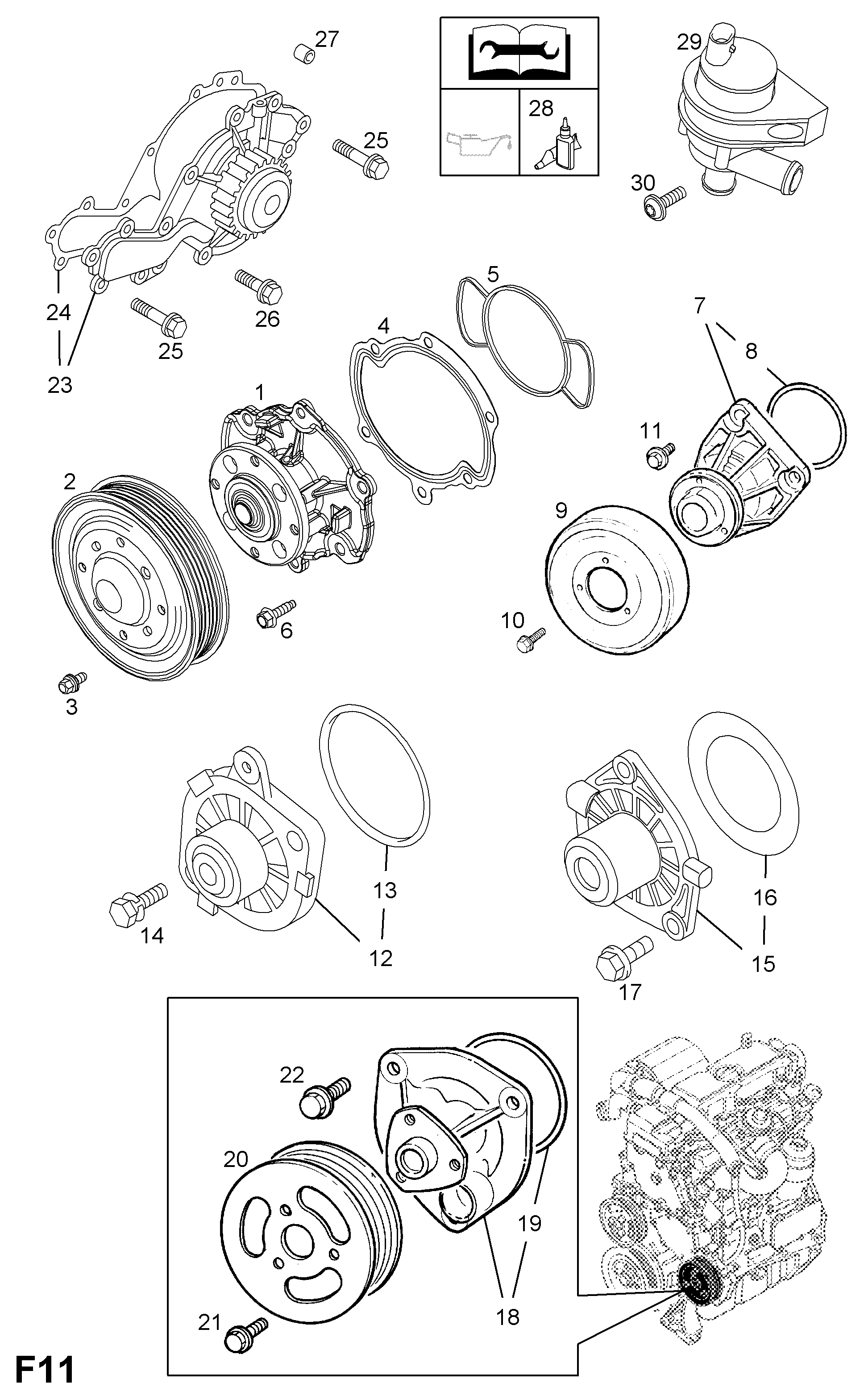 Opel 13 34 147 - Водна помпа parts5.com