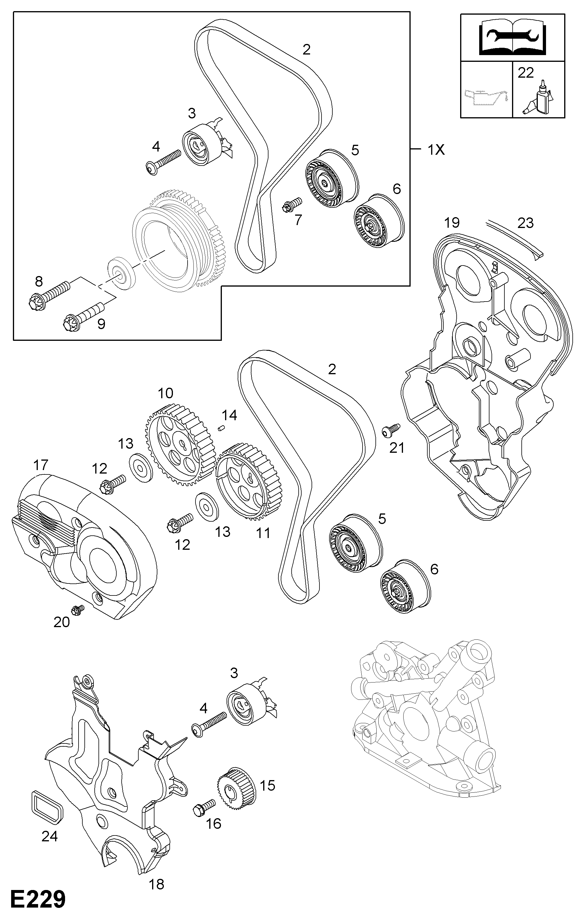 Vauxhall 5636740 - Vízpumpa + fogasszíj készlet parts5.com