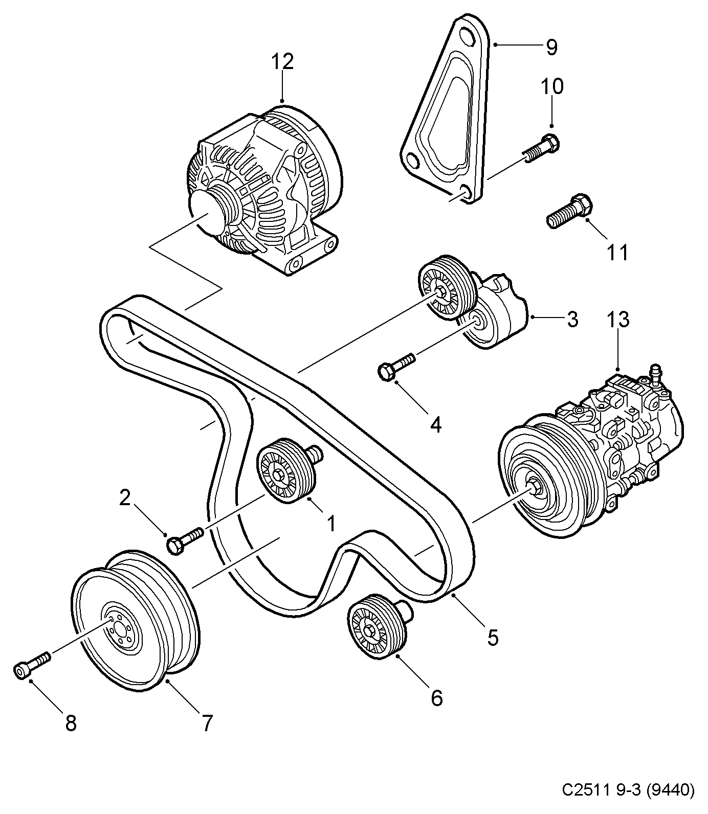 Opel 93192547 - Belt Pulley, crankshaft parts5.com