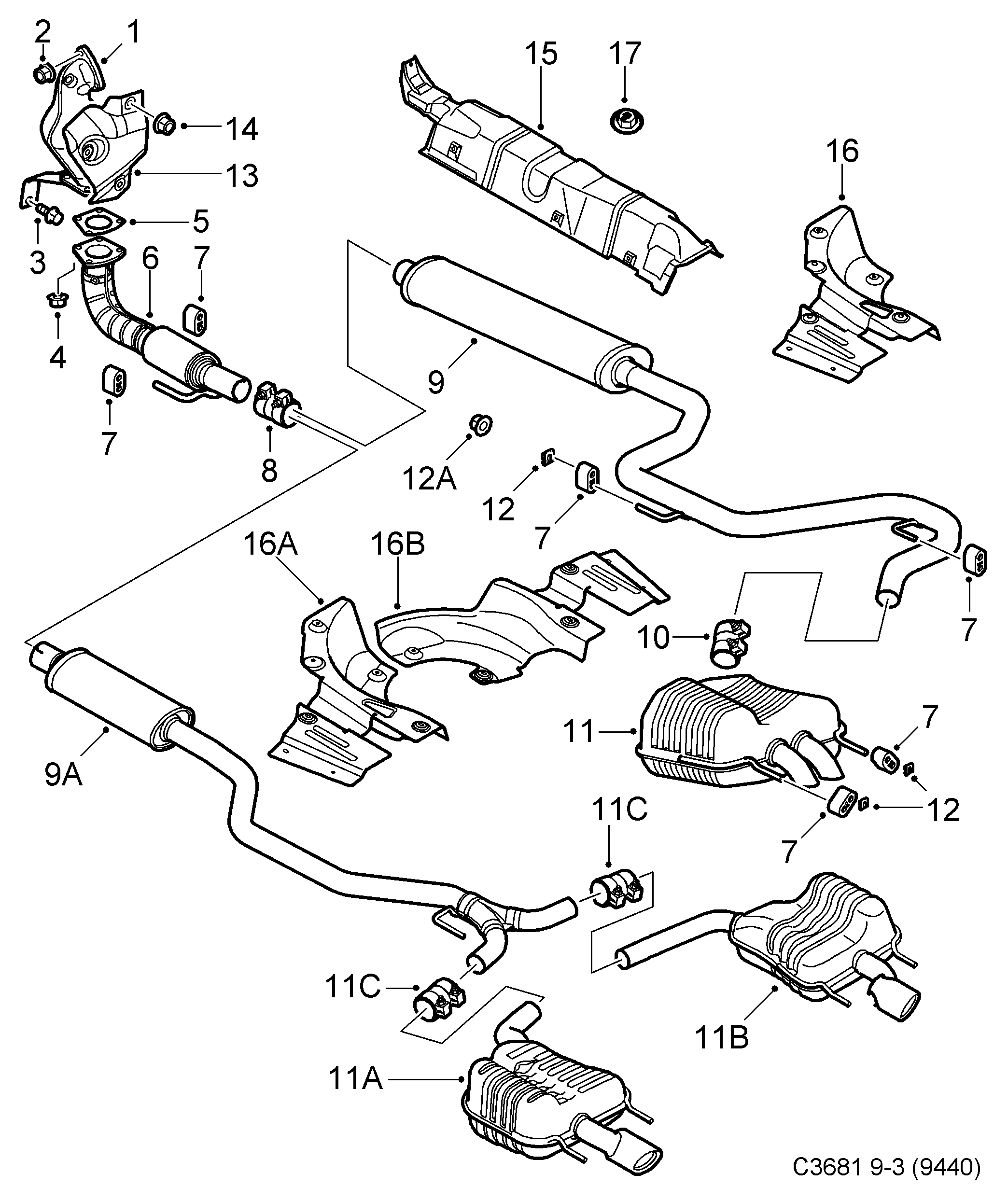 SAAB 12793501 - Łącznik rur, układ wydechowy parts5.com