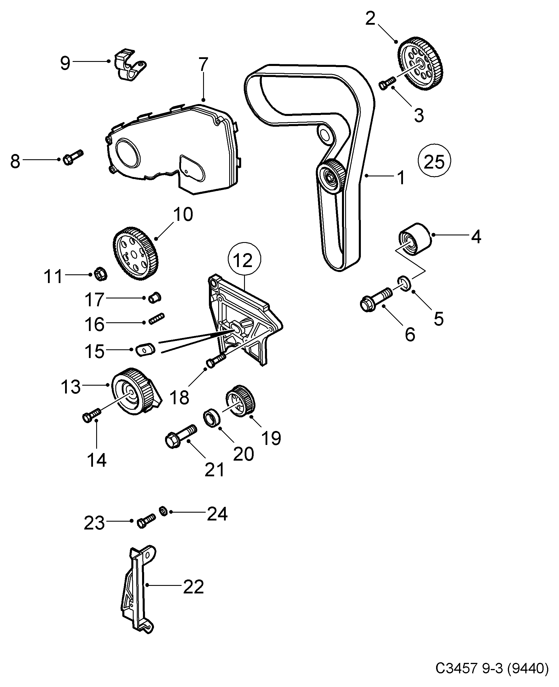 GMC 93186866 - Rola intinzator,curea distributie parts5.com