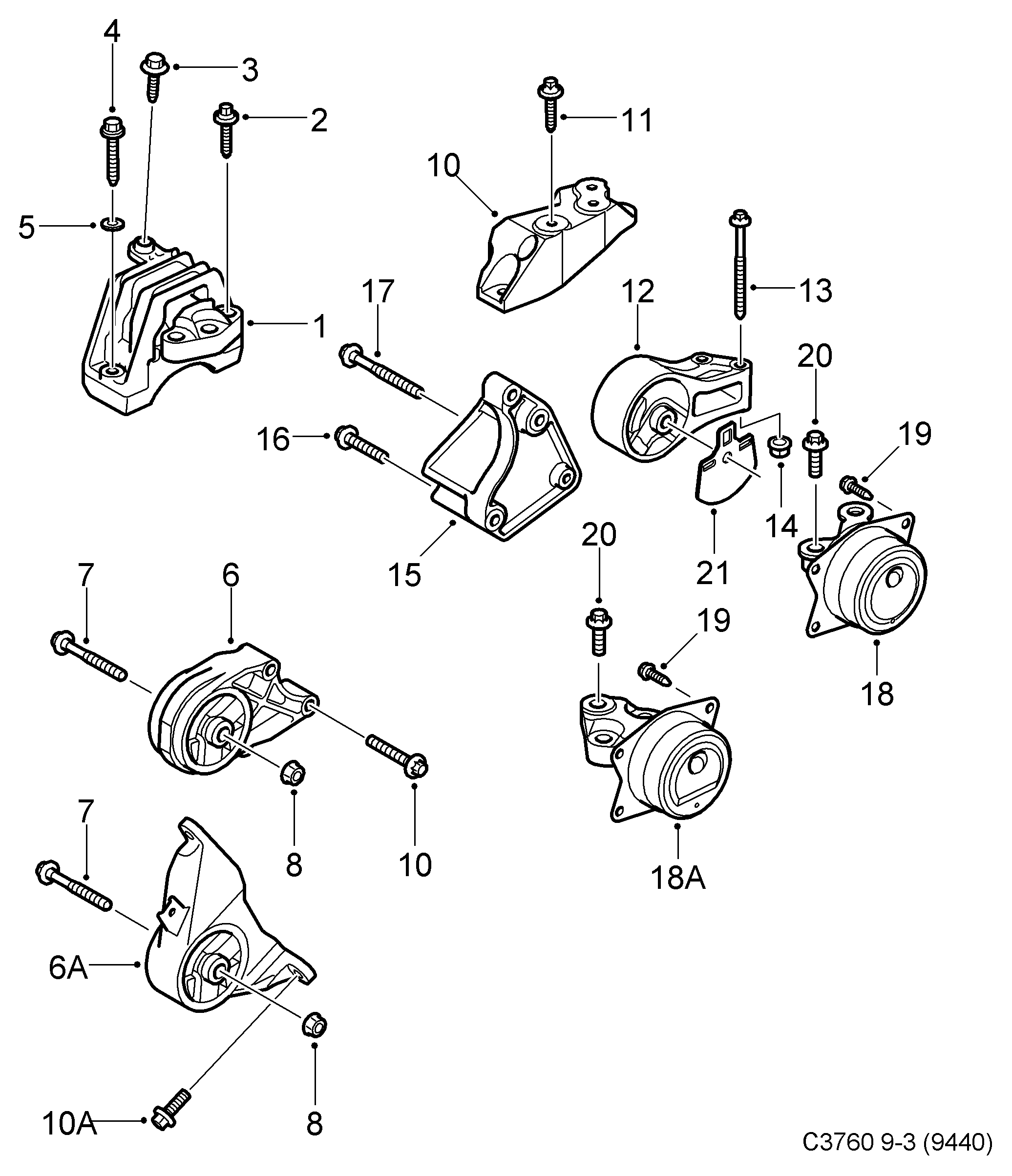 SAAB 13207585 - Suport motor parts5.com