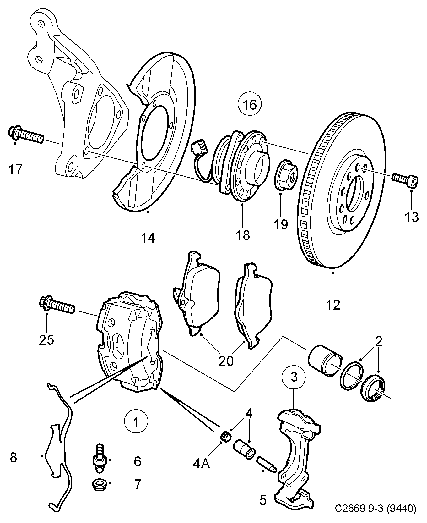 Vauxhall 90510227 - Komplet vodećih čahura, kočno sedlo parts5.com