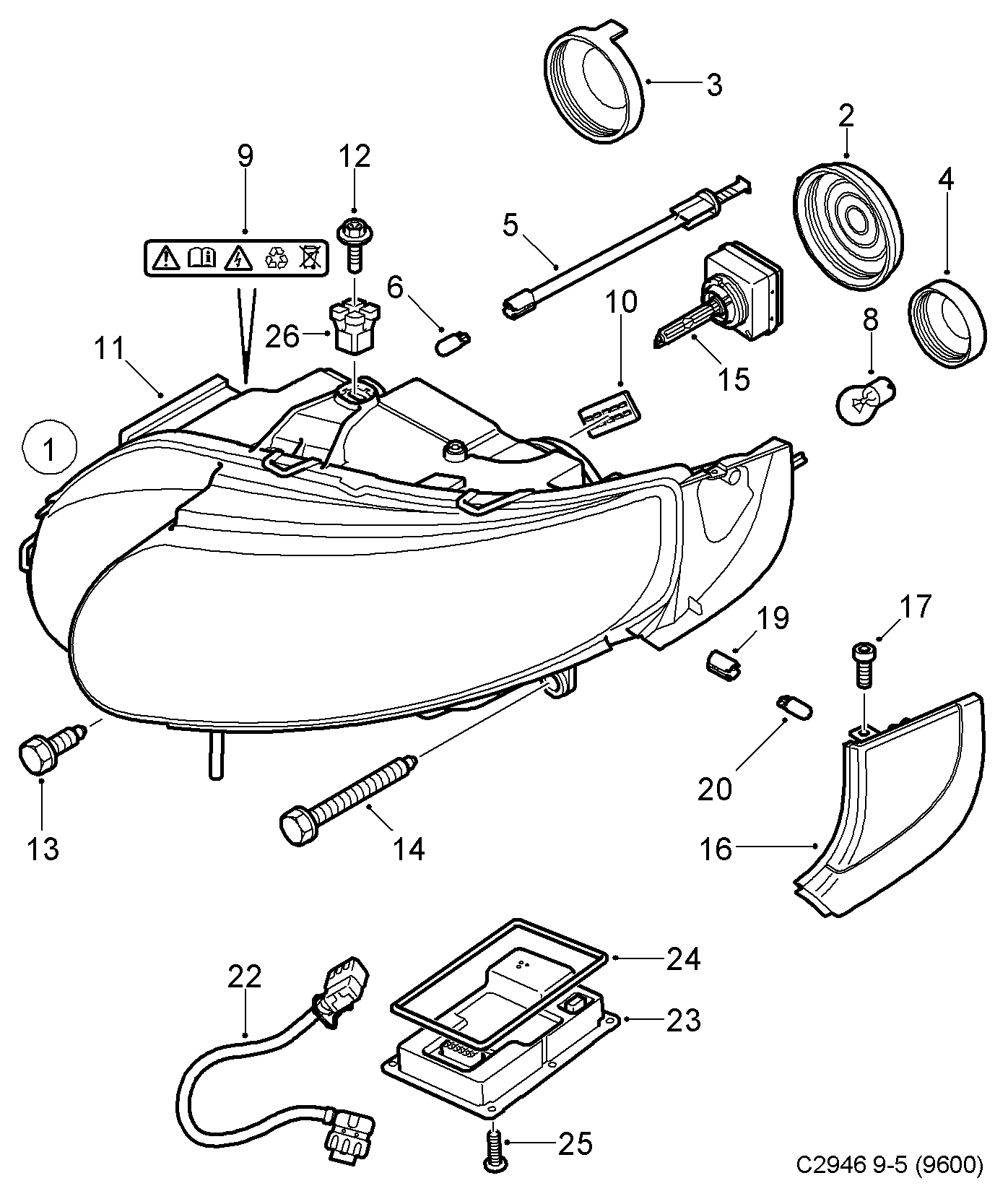 Opel 93 190 471 - Bec, lumina aditionala frana parts5.com