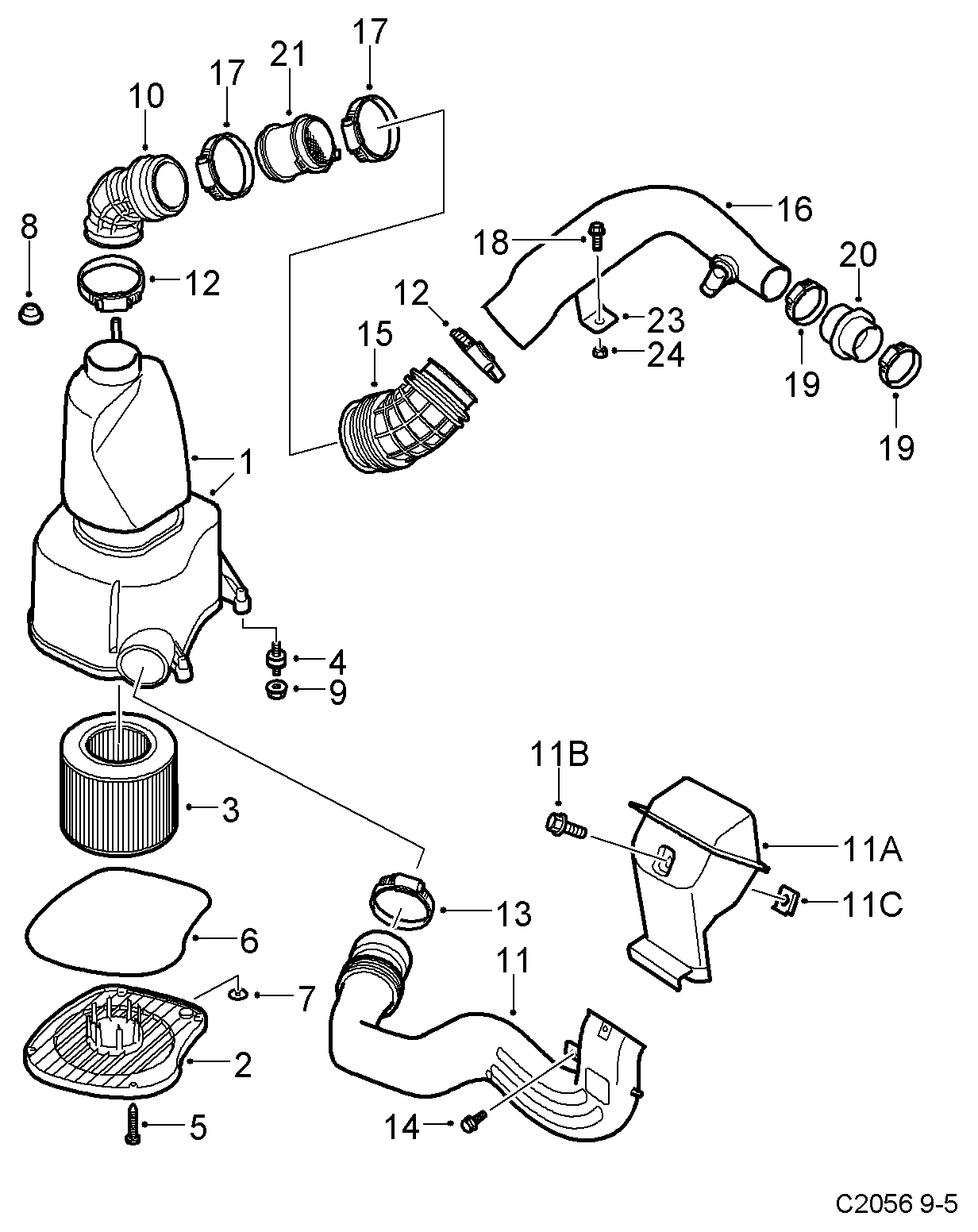 SAAB 5173166 - Filtro de aire parts5.com