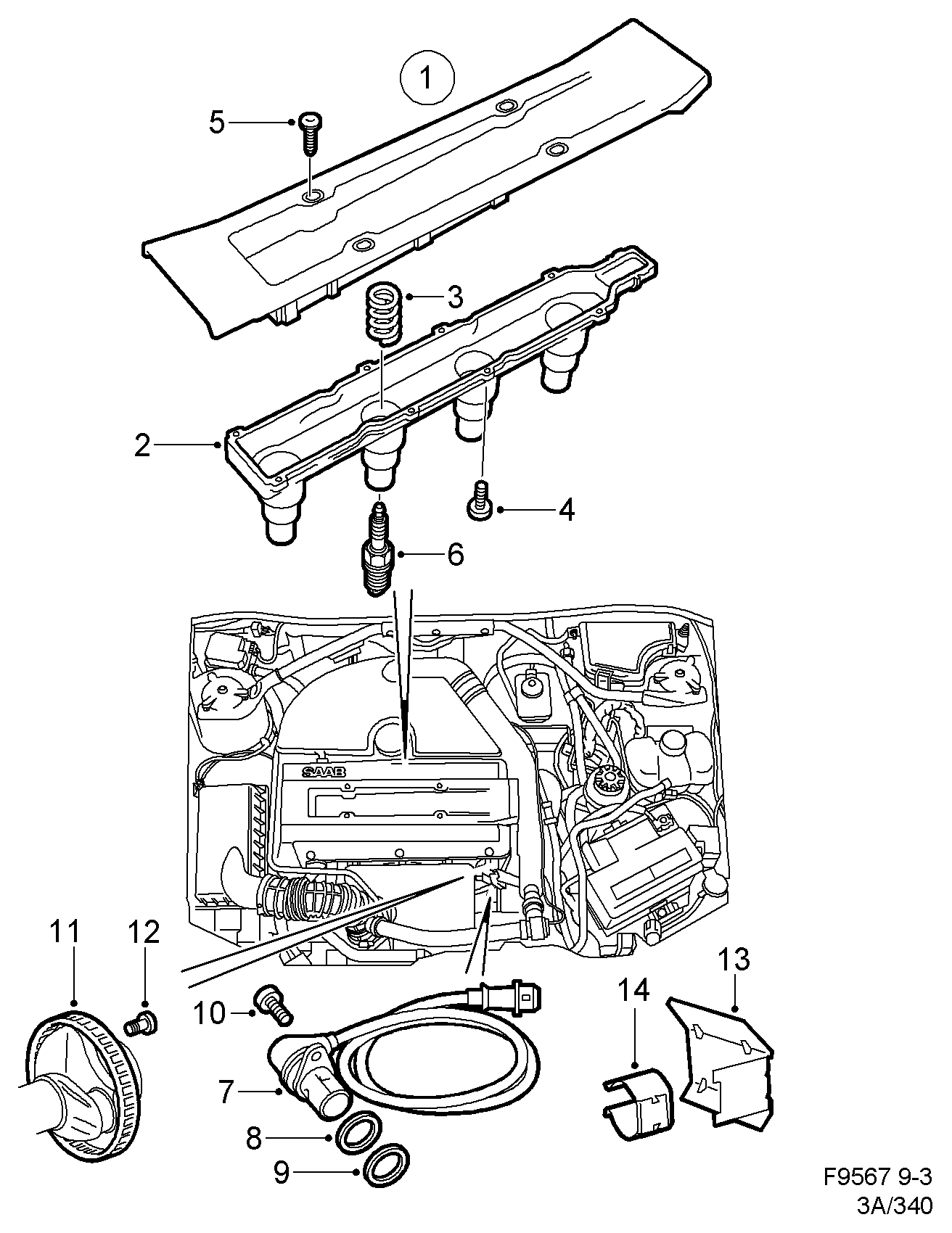 SAAB 9188681 - Gyújtógyertya parts5.com