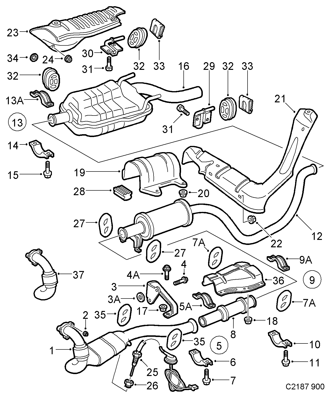 SAAB 4229811 - Conector teava, sistem de esapament parts5.com