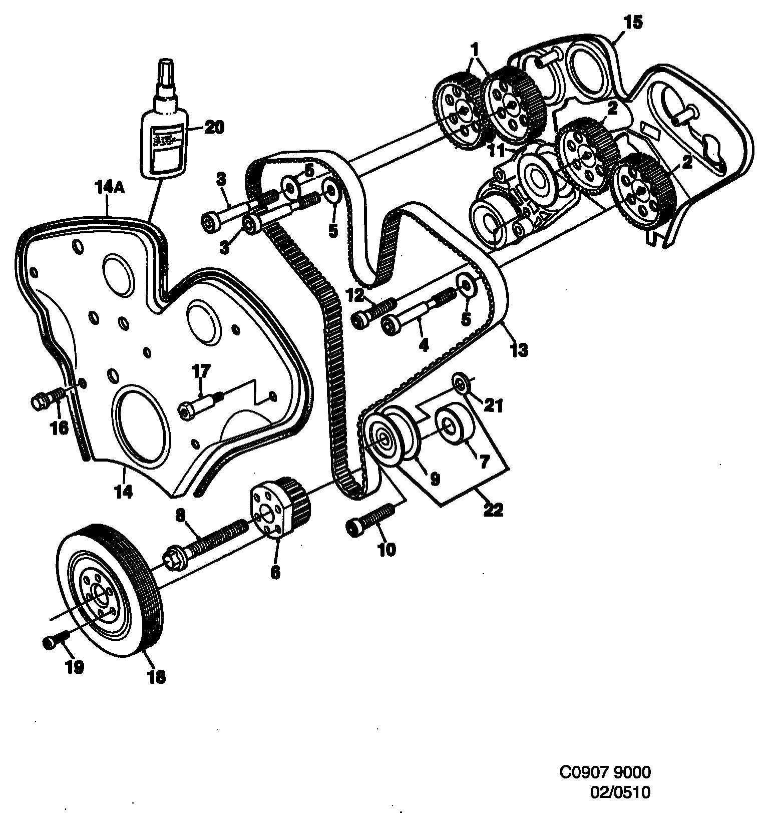 Vauxhall 4621348 - Set curea de distributie parts5.com