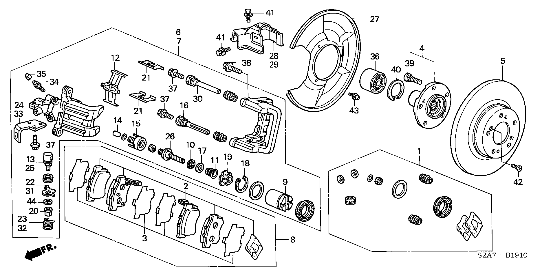 Honda 06430S2AE50 - Fékbetétkészlet, tárcsafék parts5.com