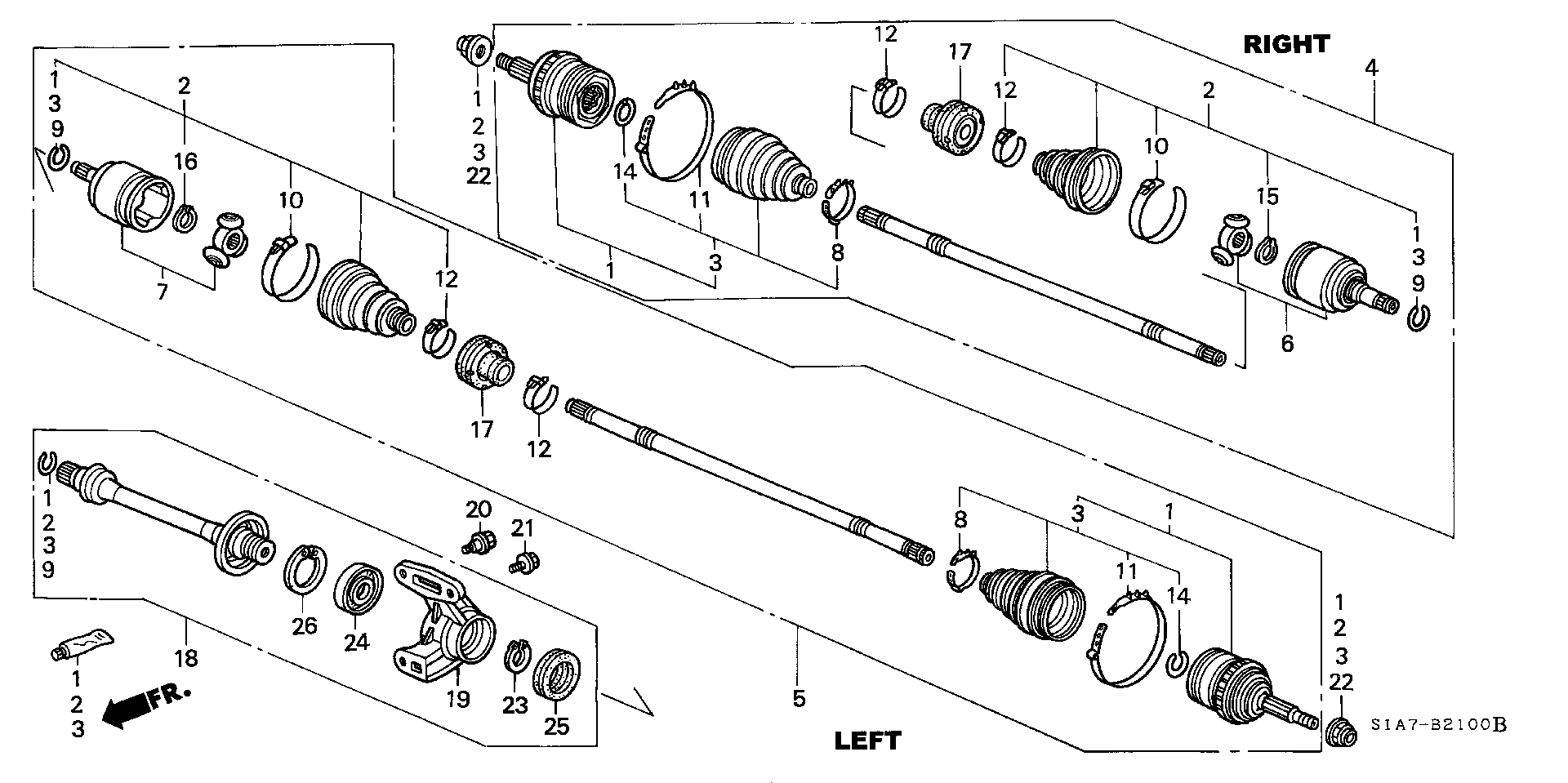 Honda 91057-SR3-008 - Lezaj, pogonska gred parts5.com