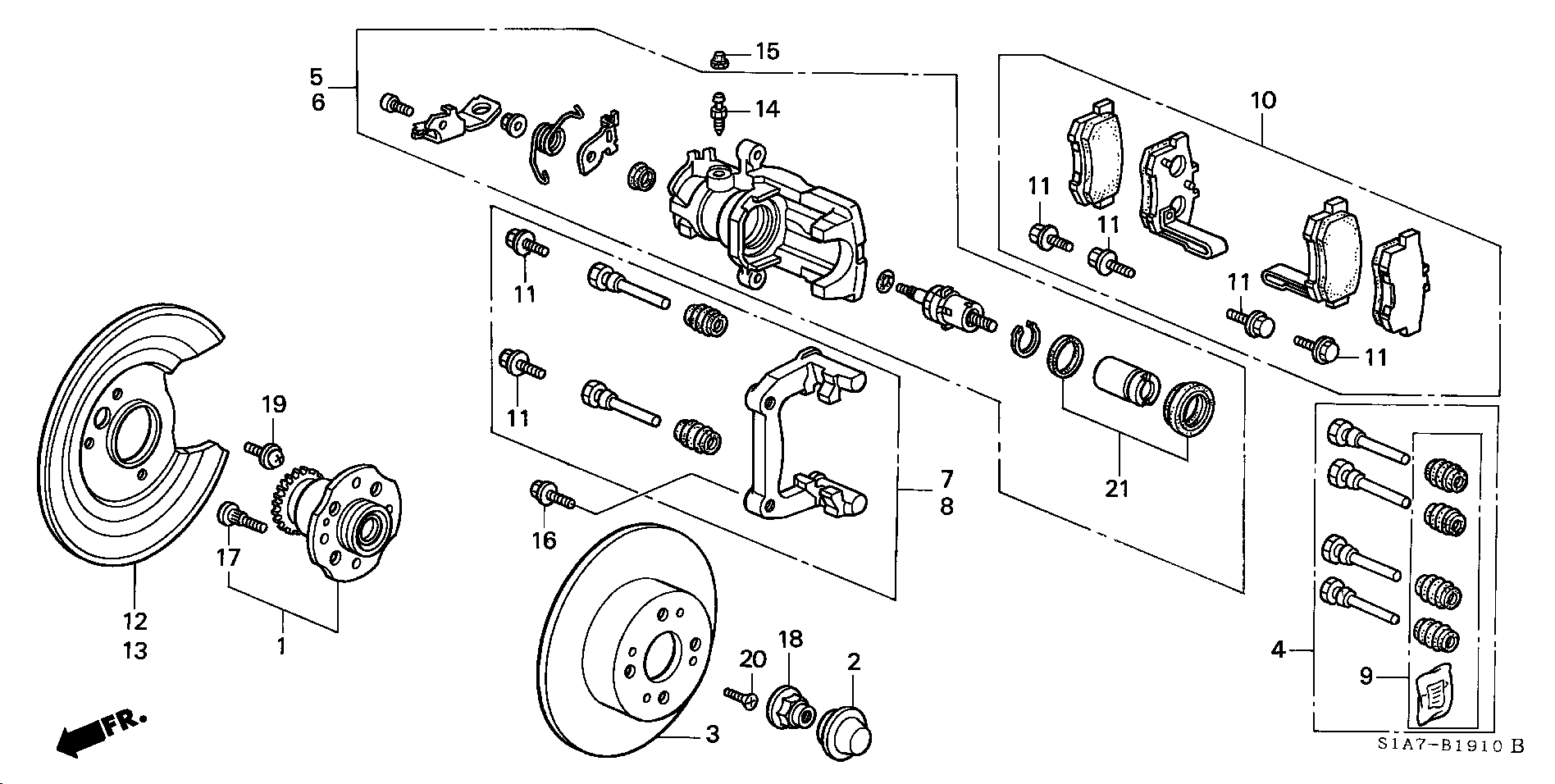 Honda 43013-S1A-E01 - Brake Caliper parts5.com