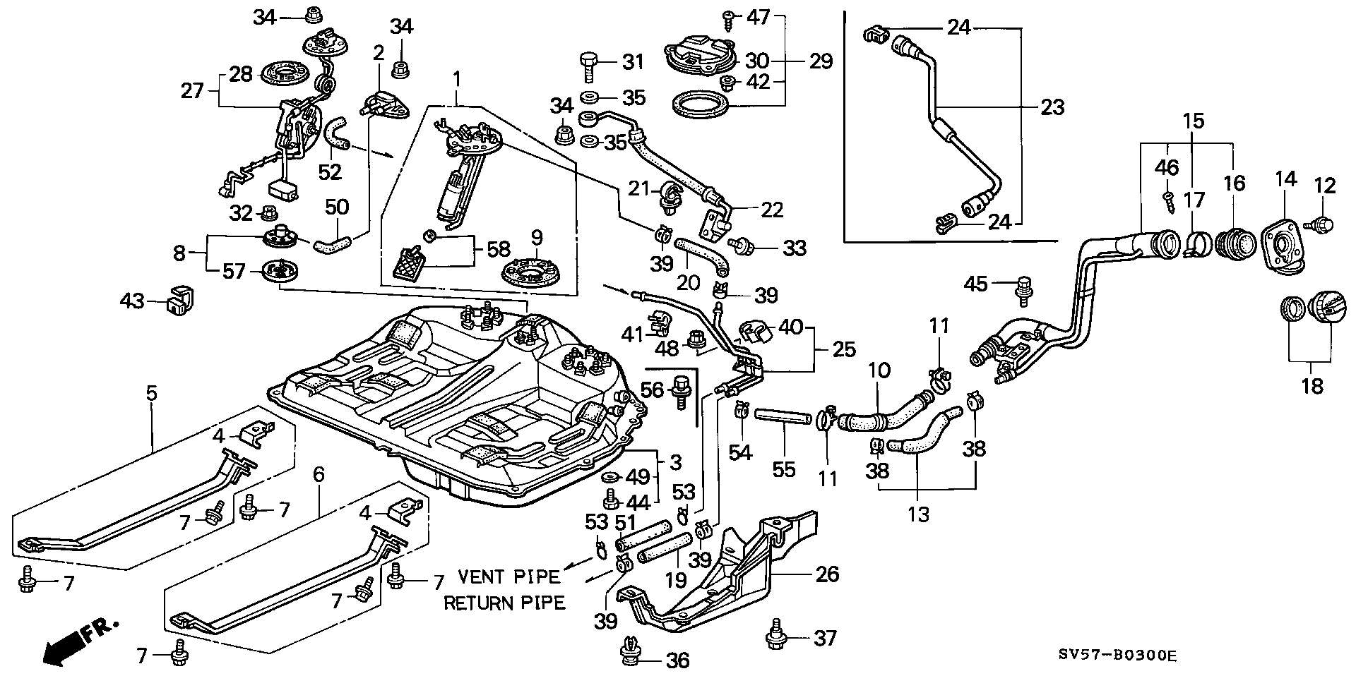 Honda 17040SV4A30 - Pompa combustibil parts5.com