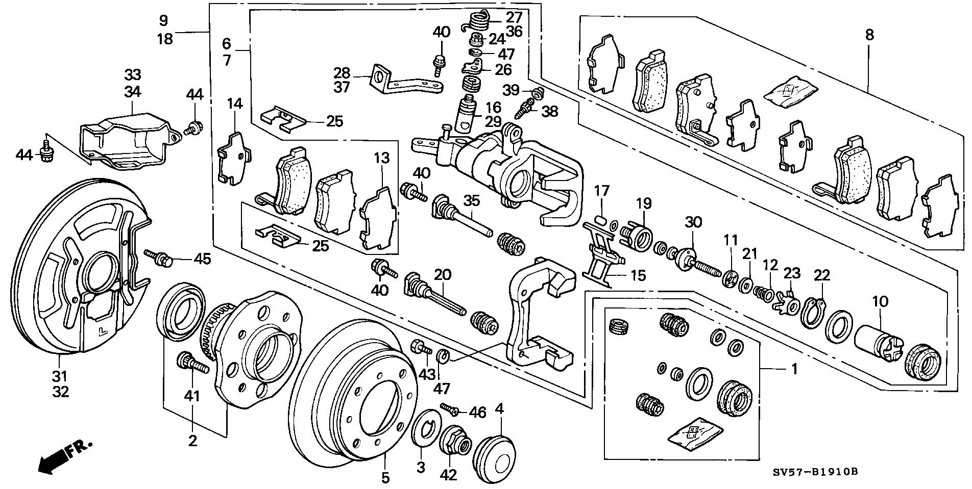 Honda 43022-SV4-A00 - Fékbetétkészlet, tárcsafék parts5.com