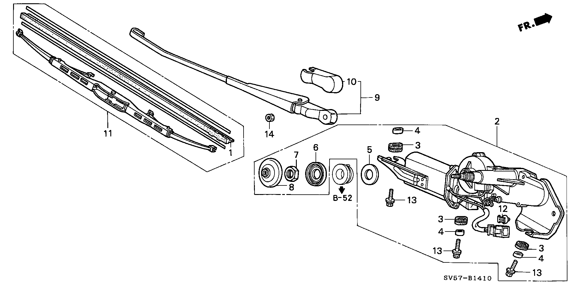 Honda 76730SV5A01 - Pyyhkijänsulka parts5.com