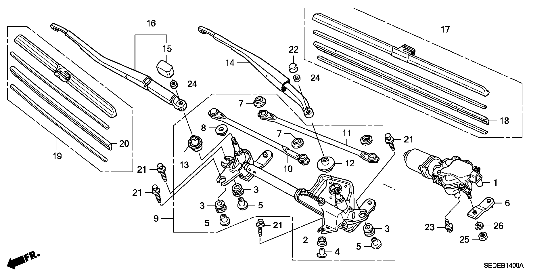 Honda 76630SEAG11 - Törlőlapát parts5.com