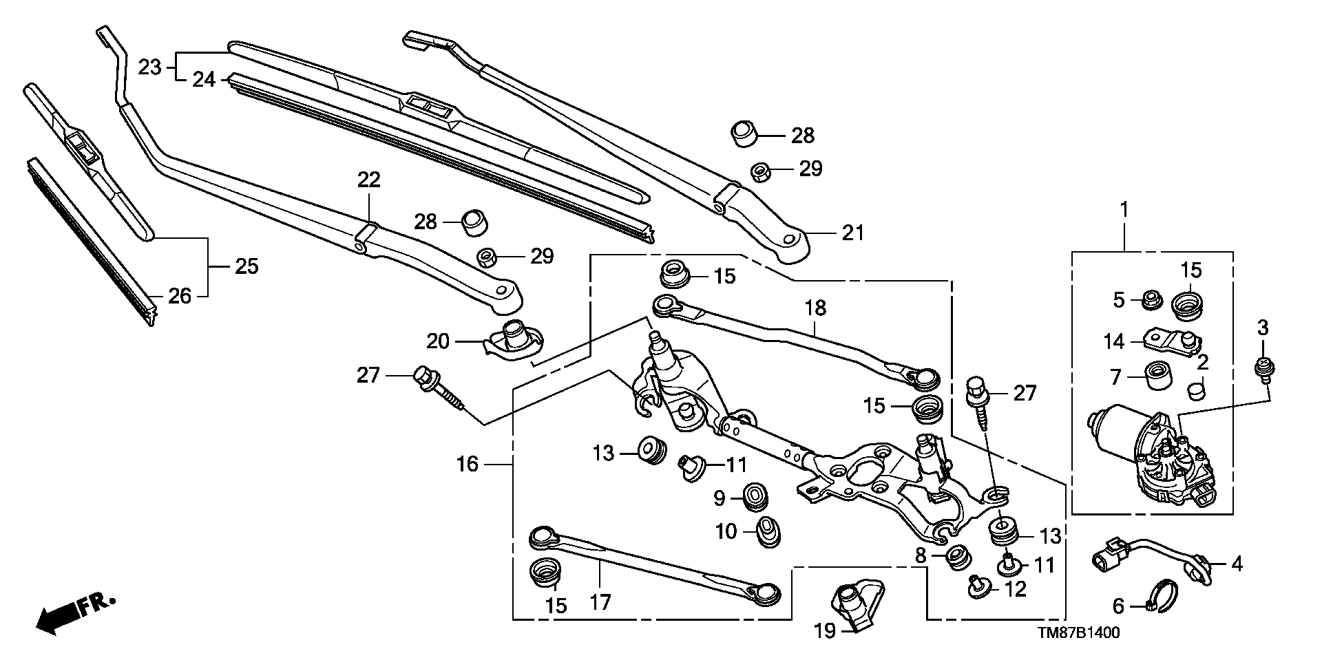 Honda 76632-TM8-003 - Stieracia liżta parts5.com