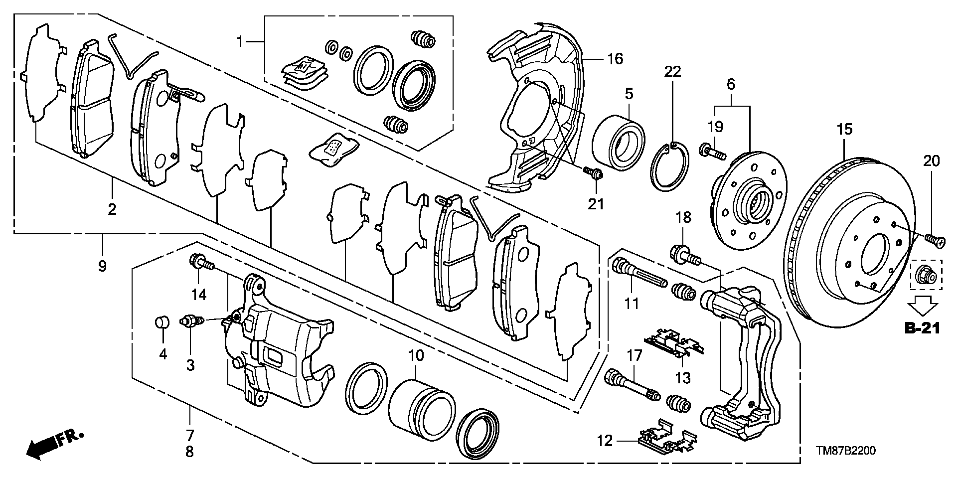 Honda 45022TM8G00 - Set placute frana,frana disc parts5.com