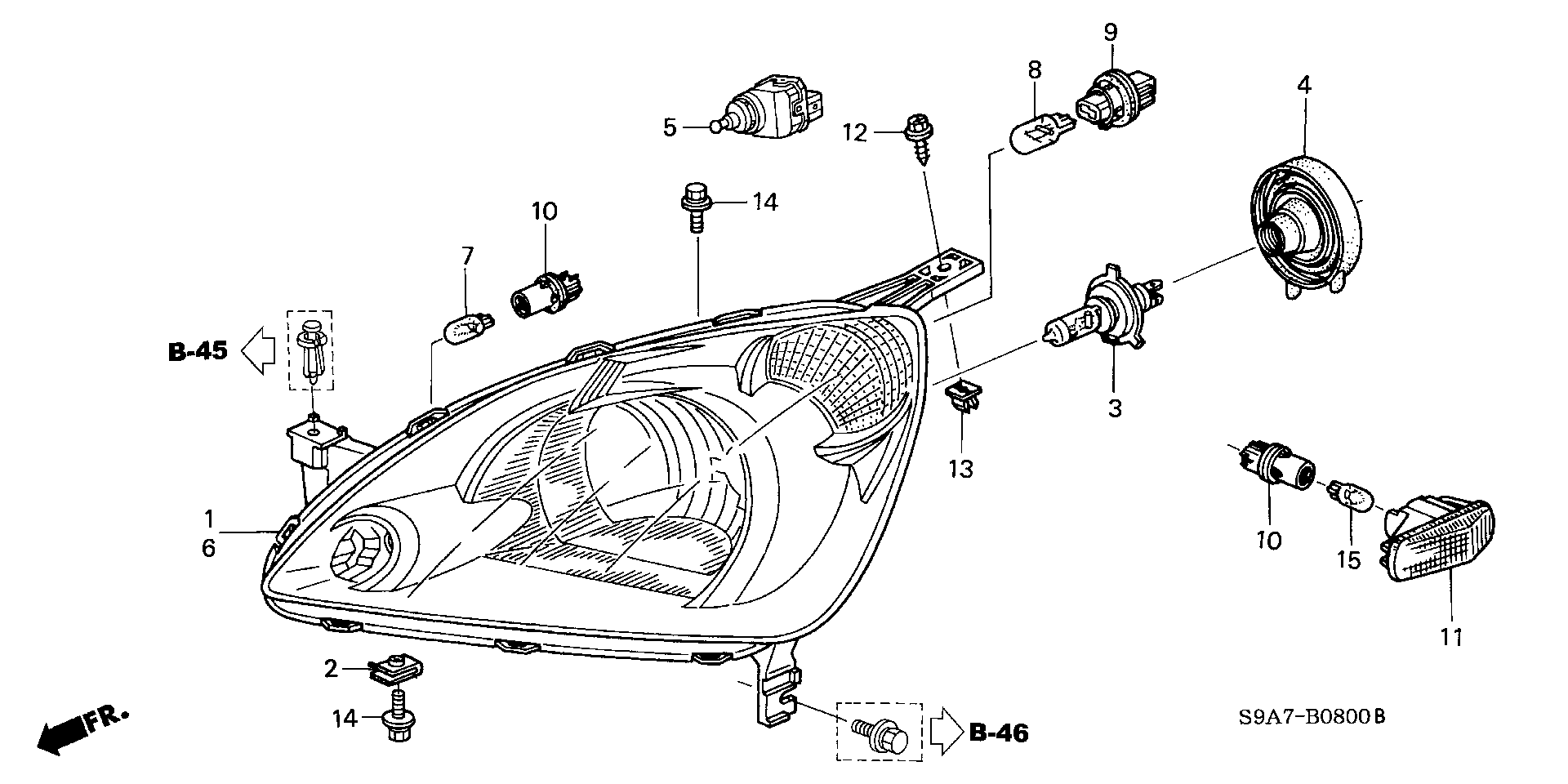 Honda 33115-SV4-G01 - Λυχνία, προβολείς ομίχλης parts5.com