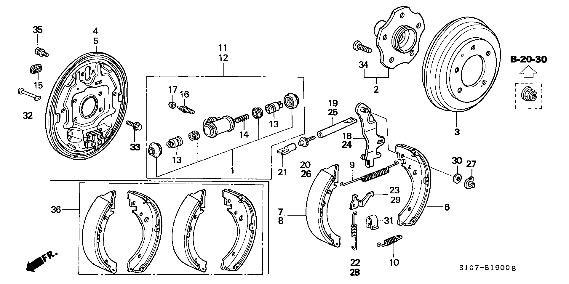 Honda 43155S10A01 - Fékpofakészlet parts5.com