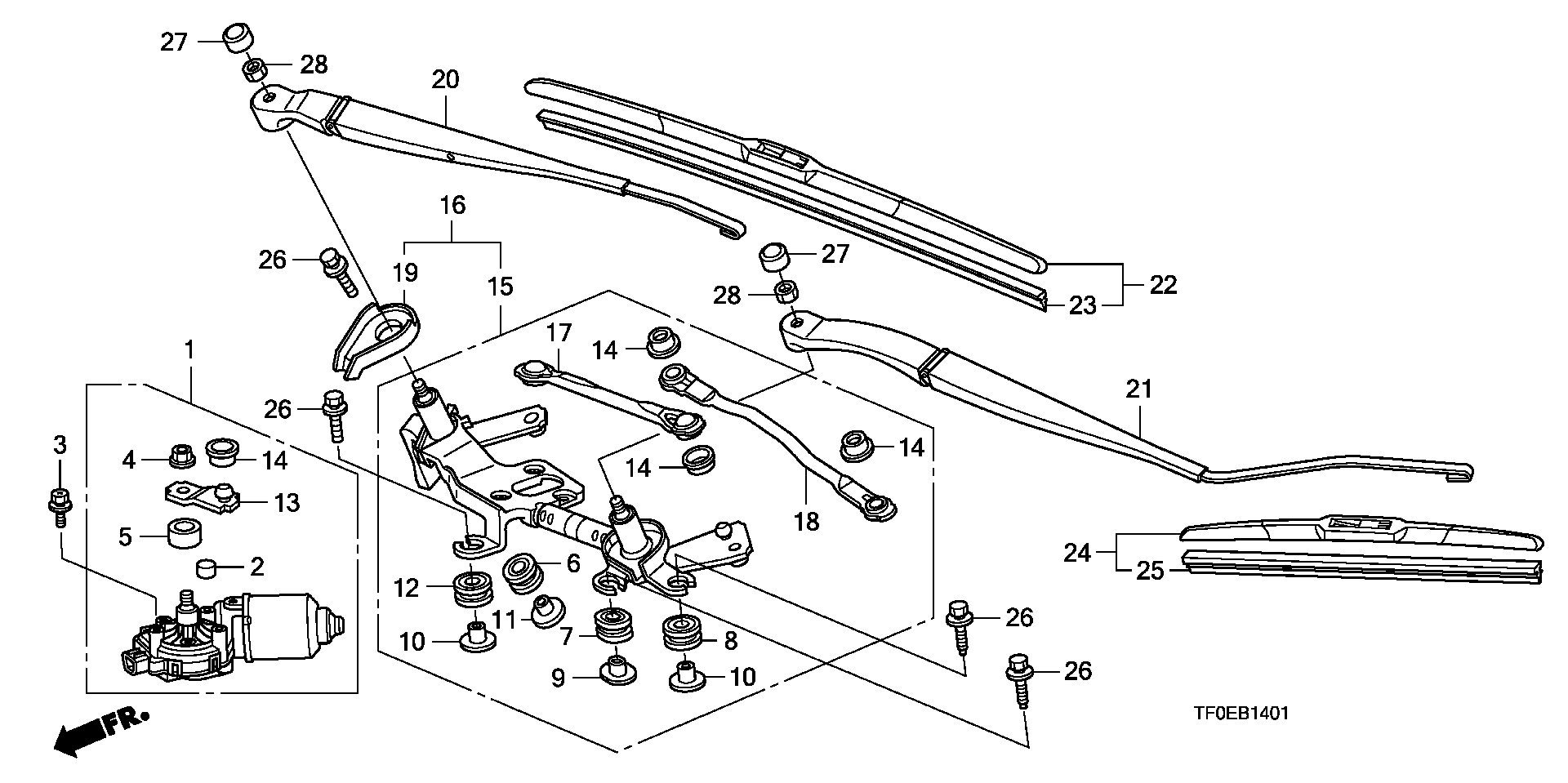 Honda 76630-TF0-004 - Silecek süpürgesi parts5.com