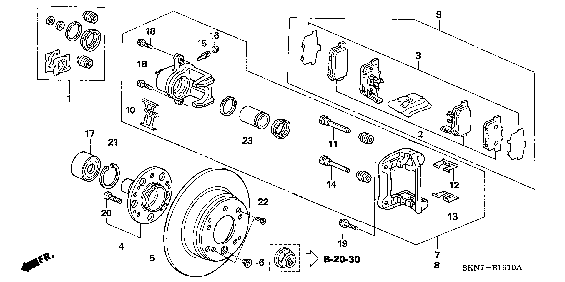 Honda 06430-S9A-E00 - Комплект спирачно феродо, дискови спирачки parts5.com